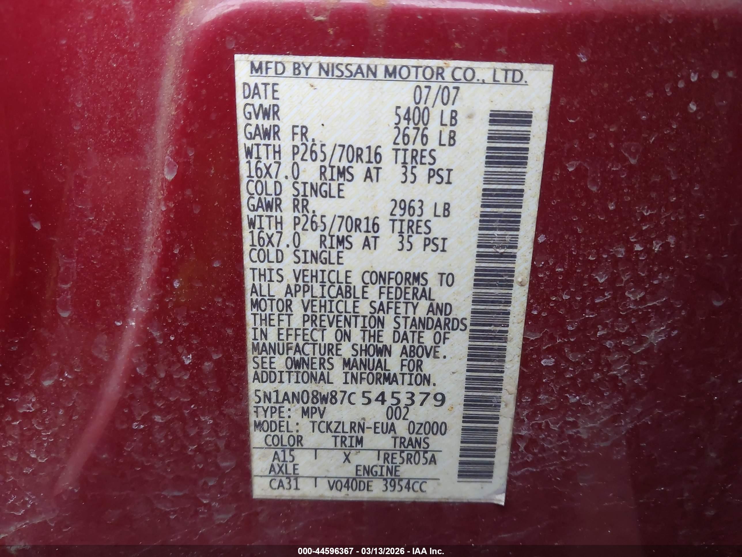 NISSAN XTERRA image 9