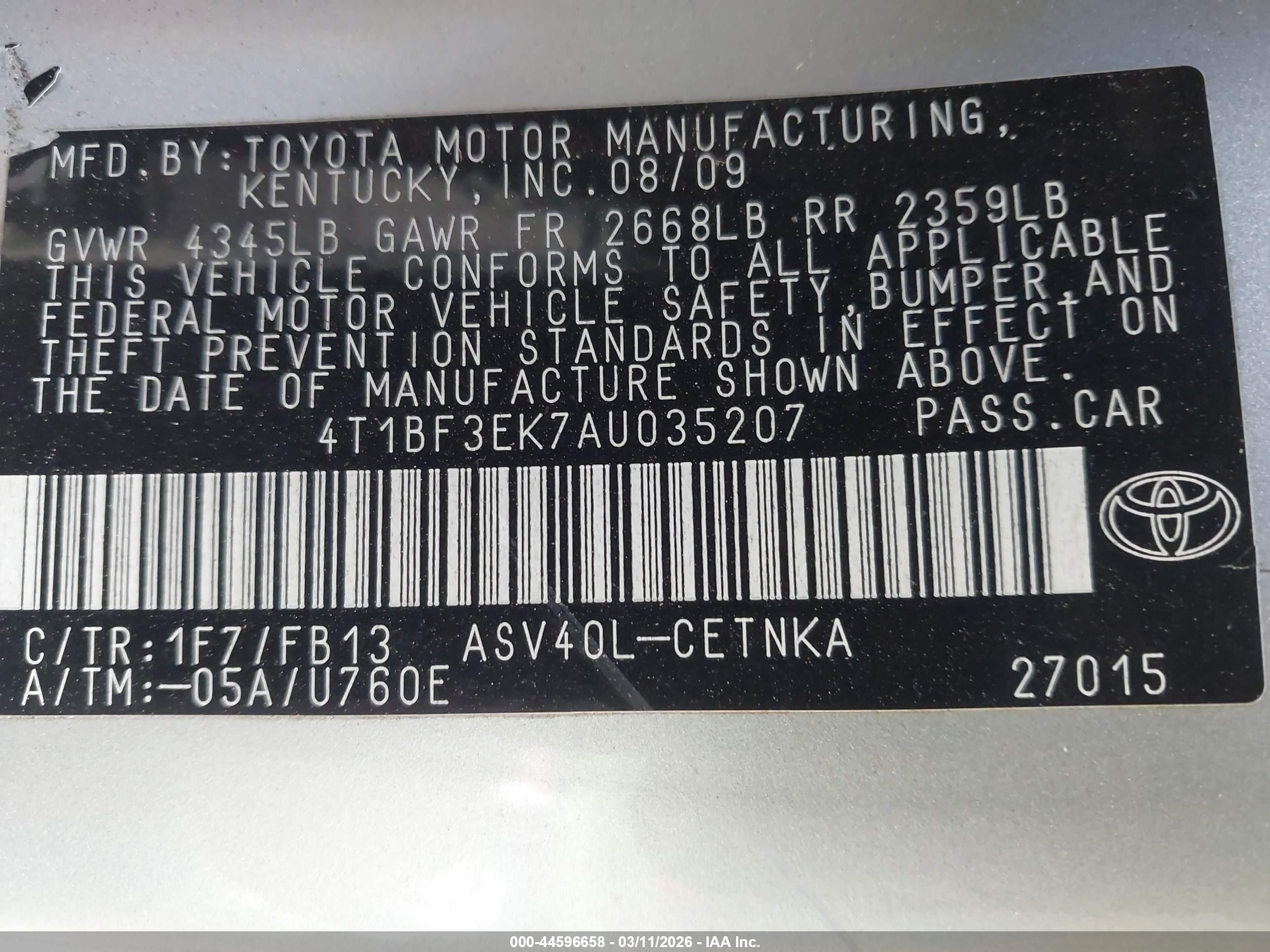 TOYOTA CAMRY image 9