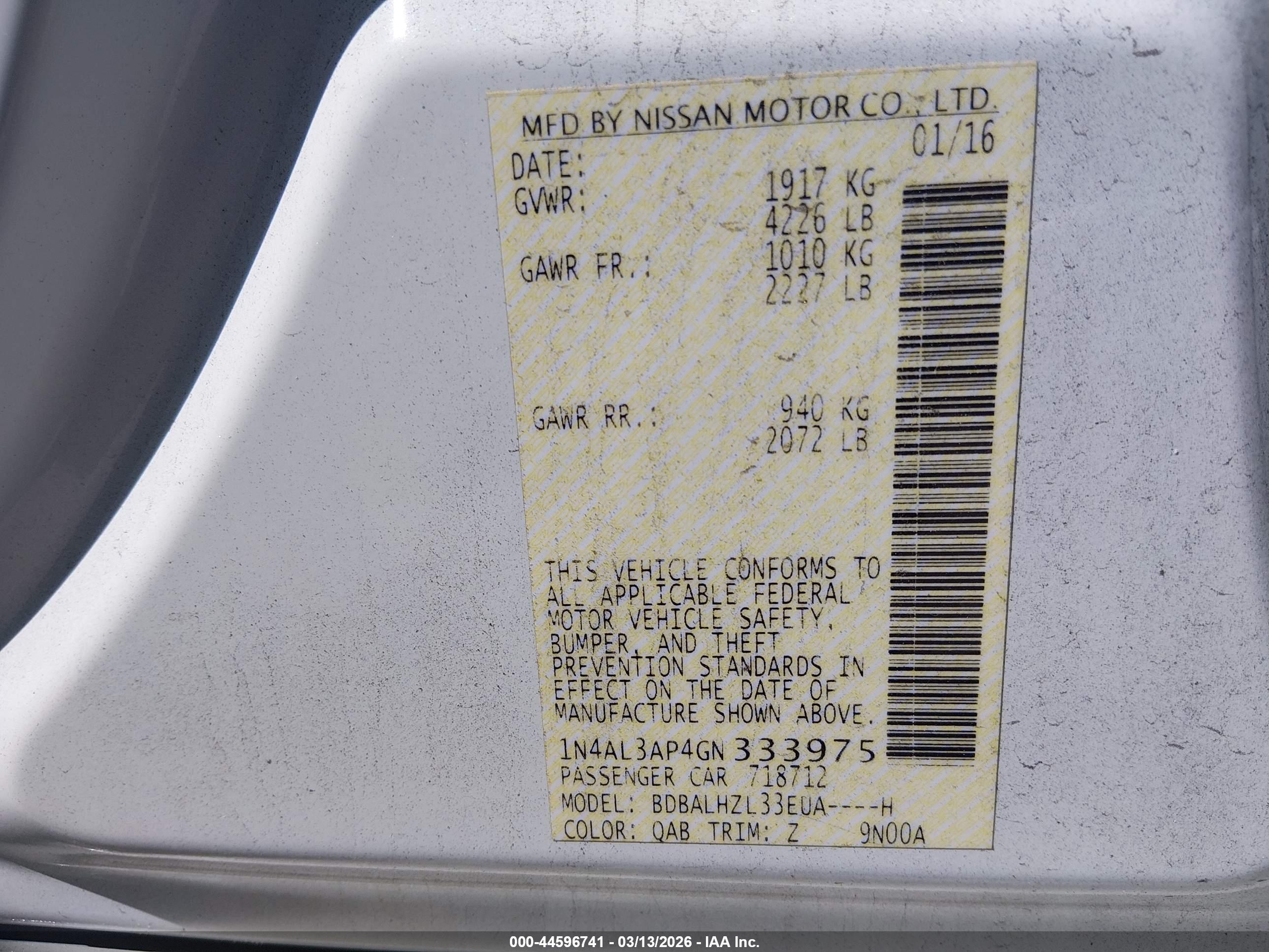 NISSAN ALTIMA image 9