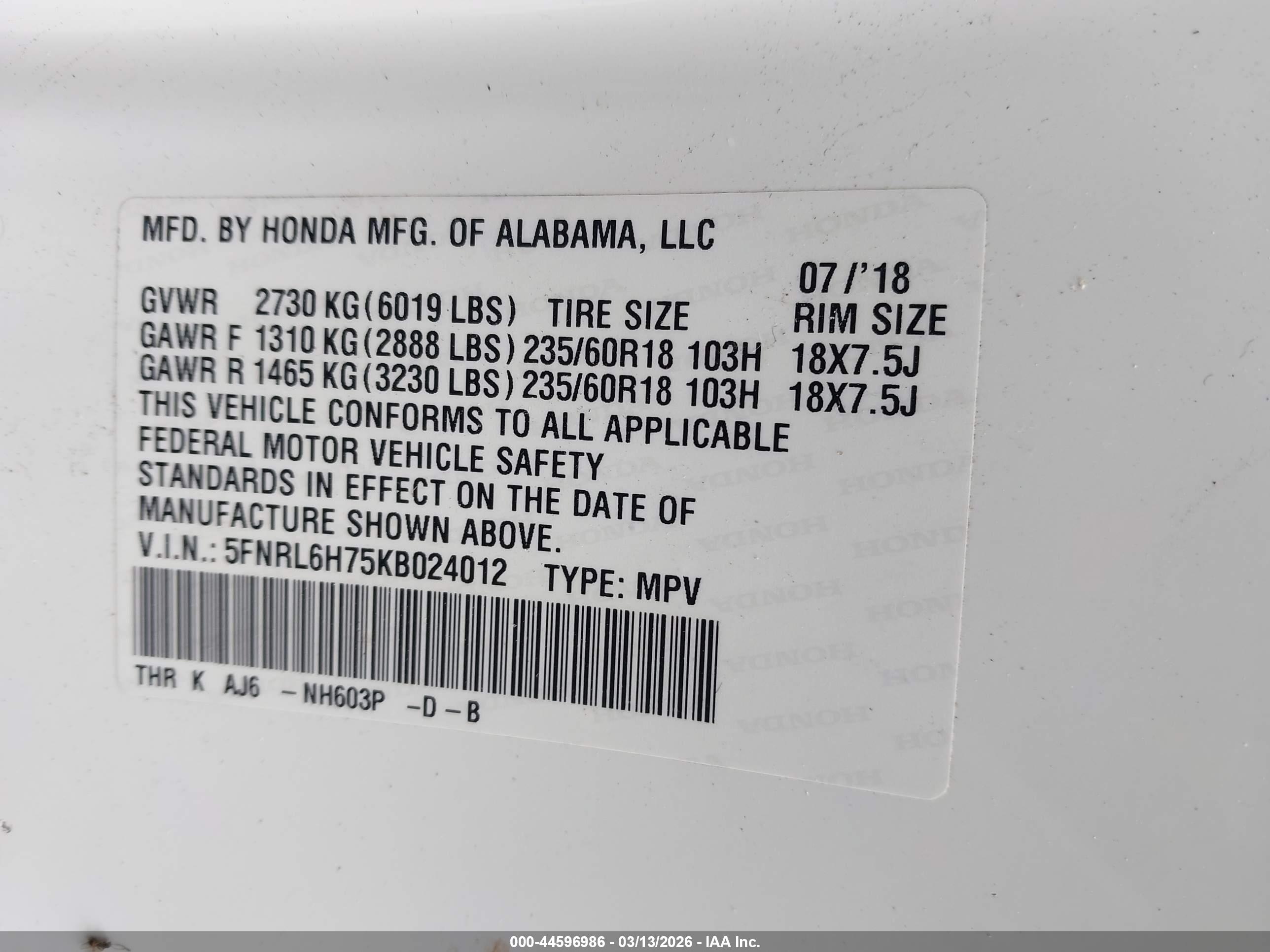 HONDA ODYSSEY image 9