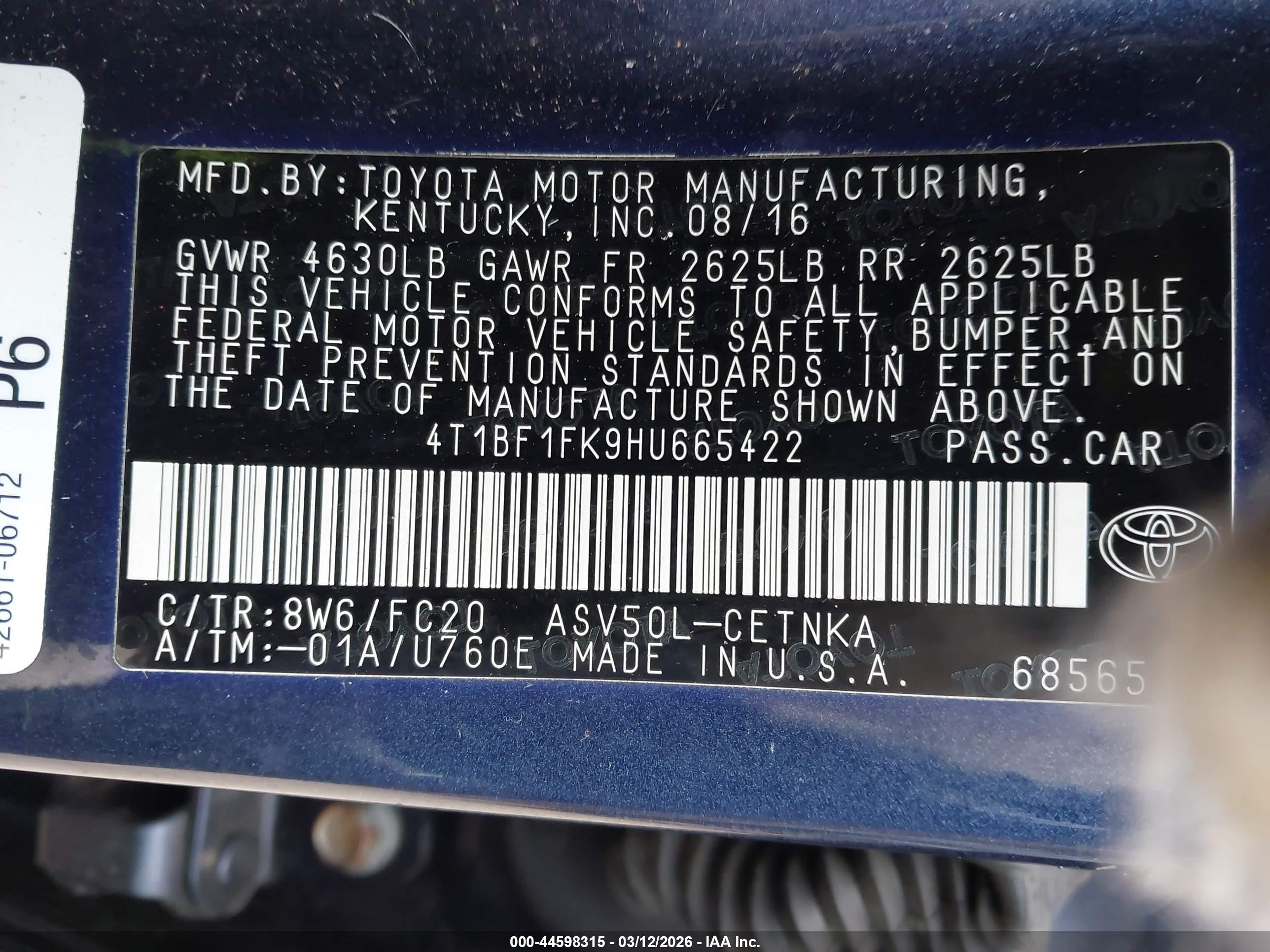 TOYOTA CAMRY image 9