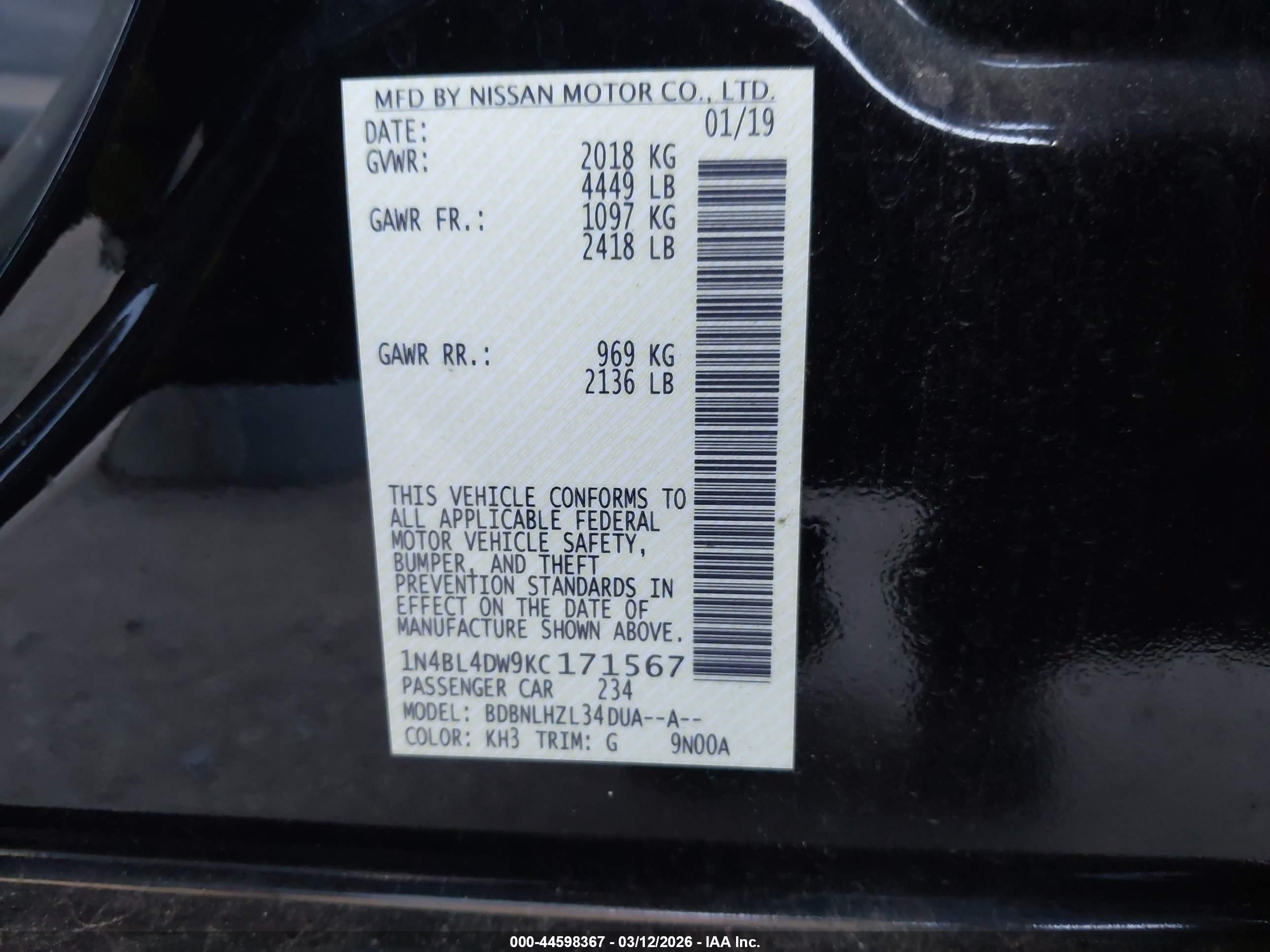 NISSAN ALTIMA image 9