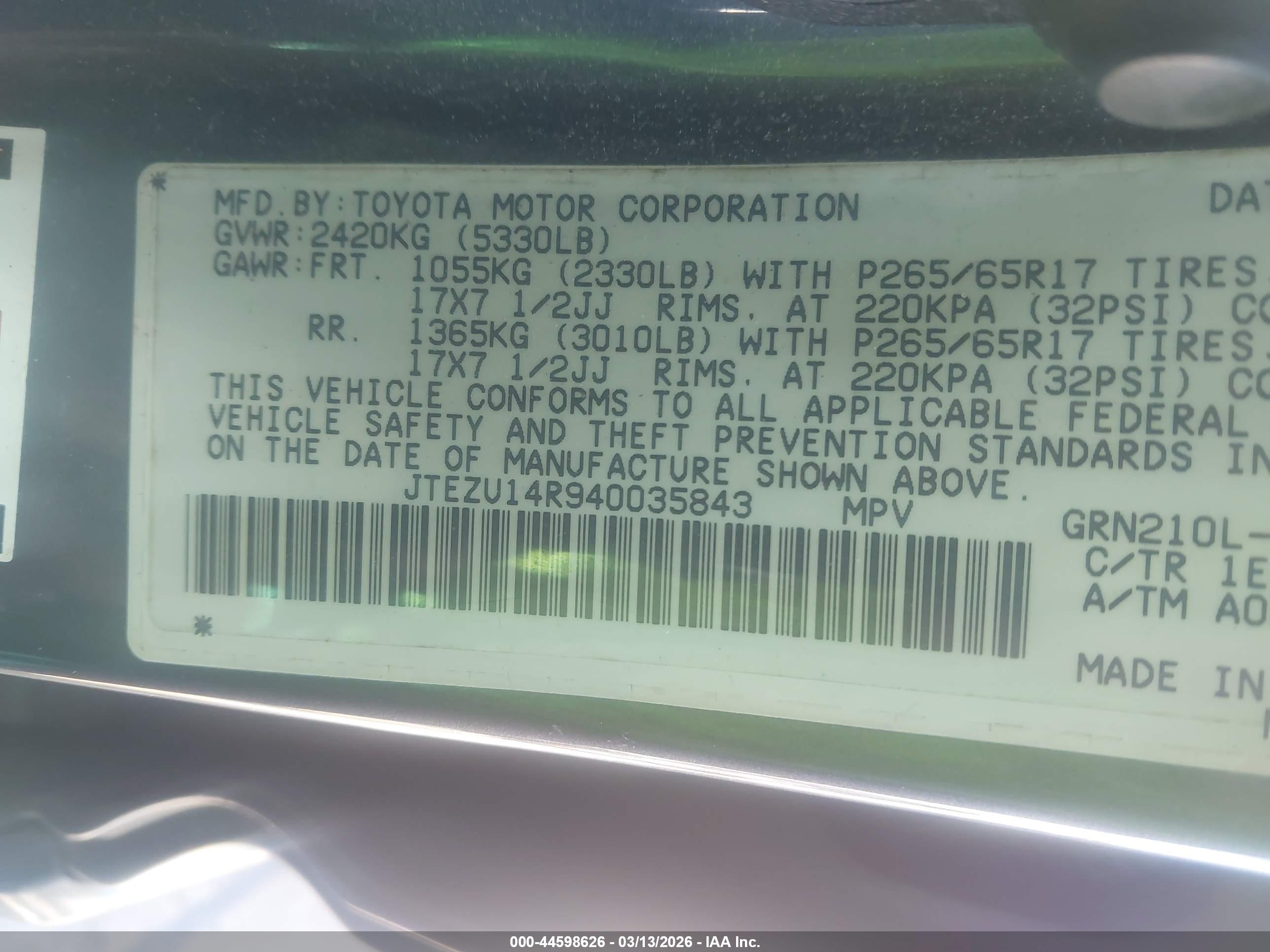 TOYOTA 4RUNNER image 9