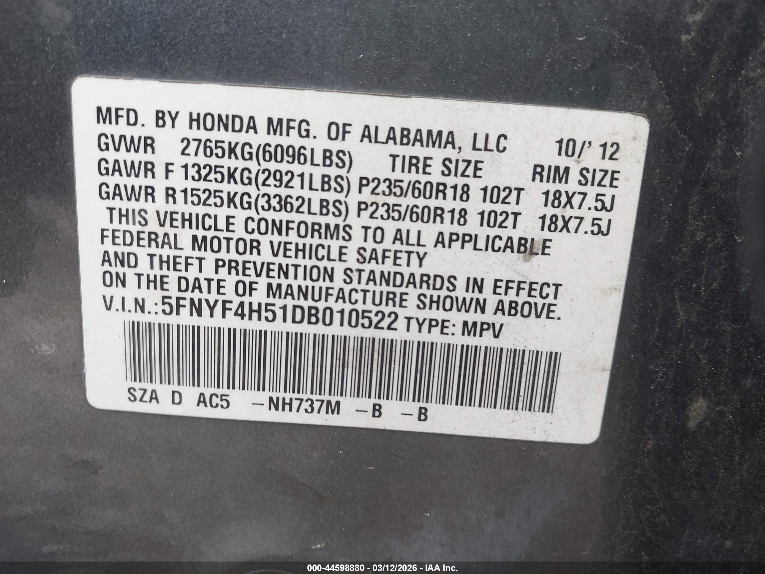 HONDA PILOT image 9