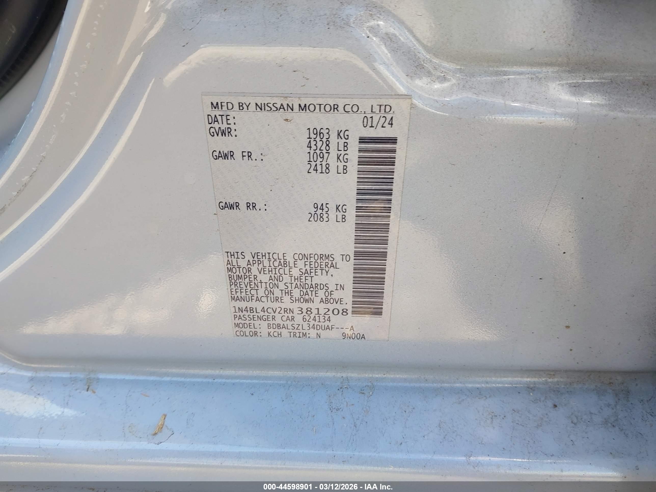 NISSAN ALTIMA image 9