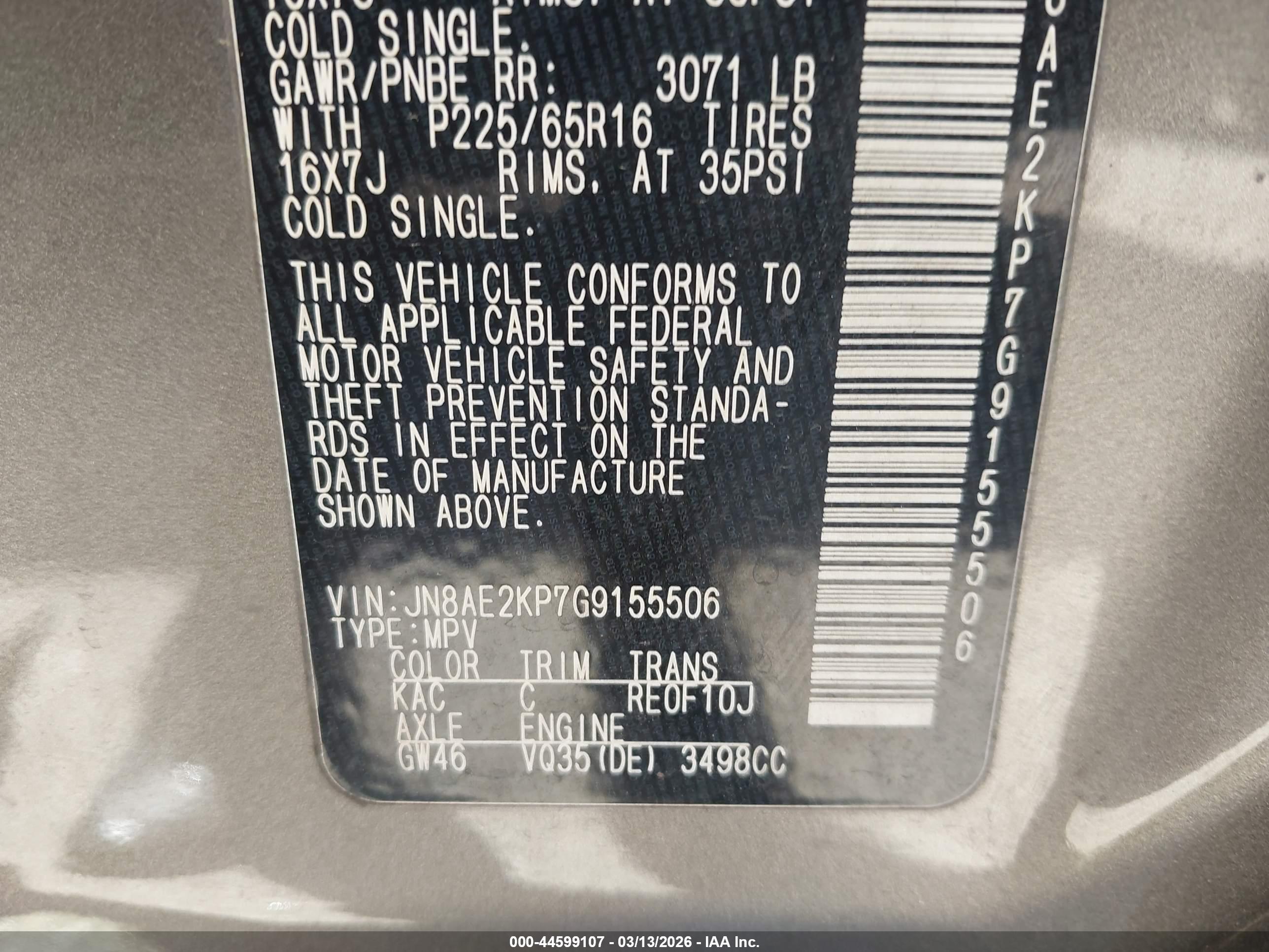 NISSAN QUEST image 9