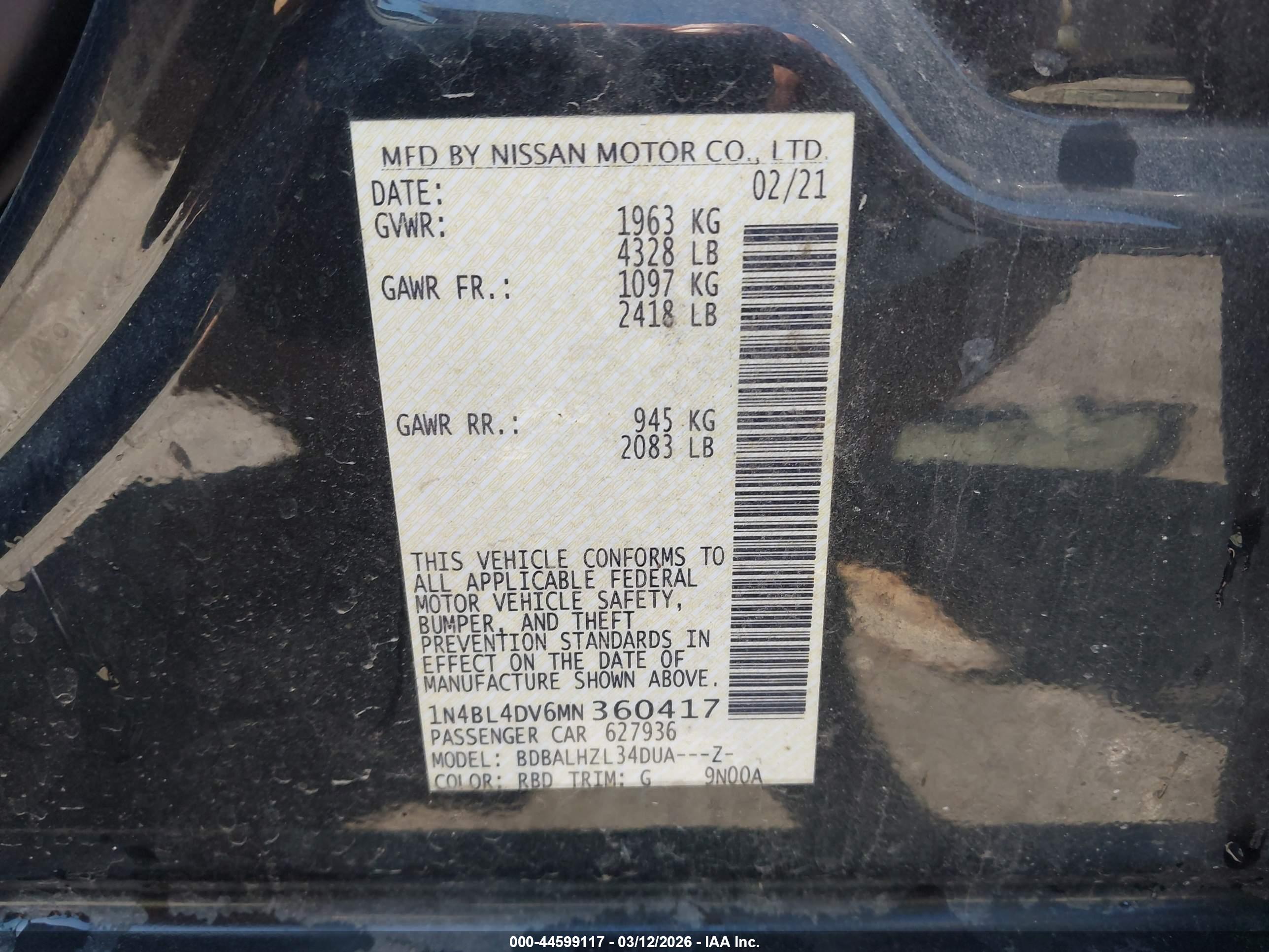 NISSAN ALTIMA image 9