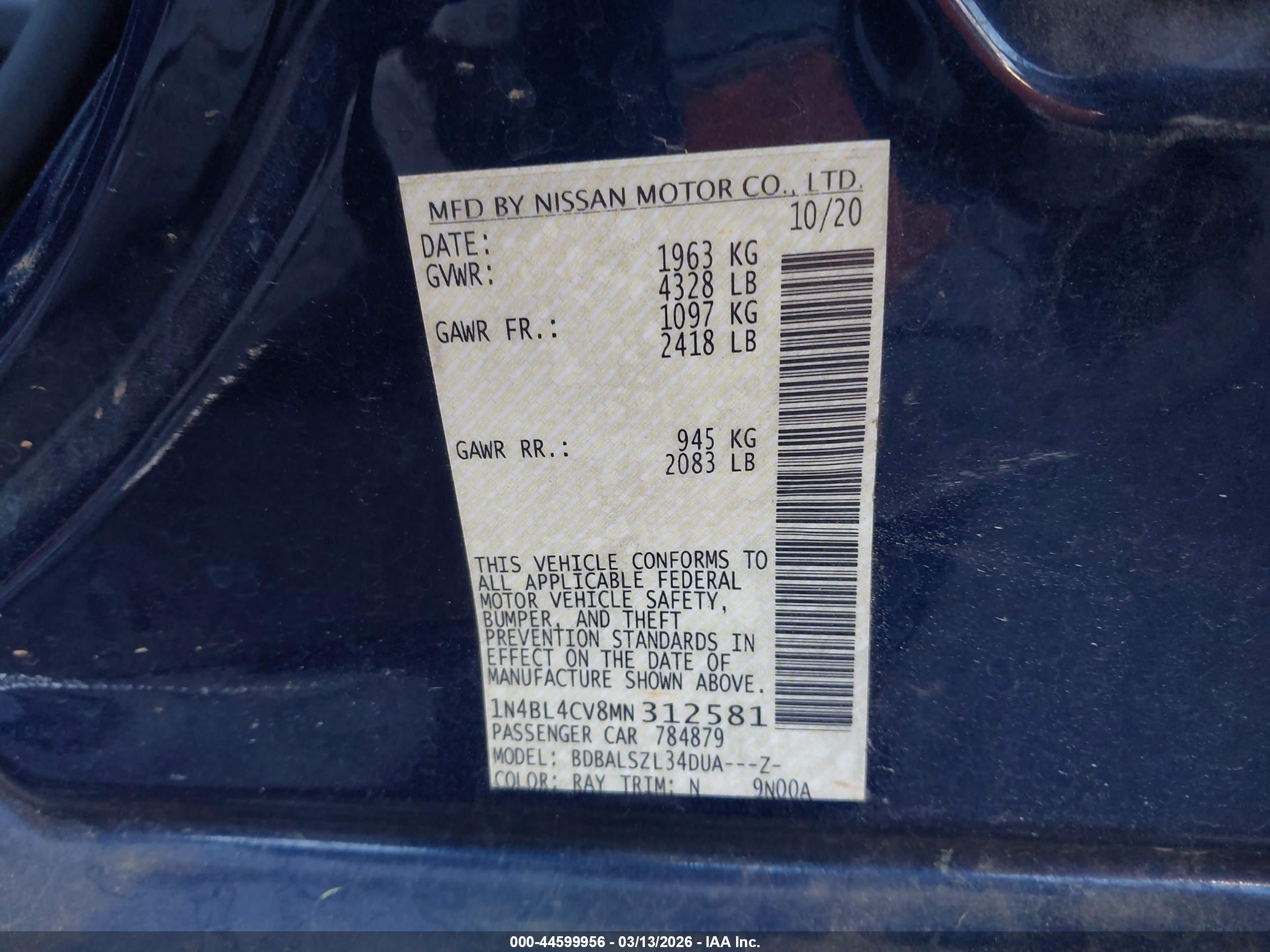 NISSAN ALTIMA image 9