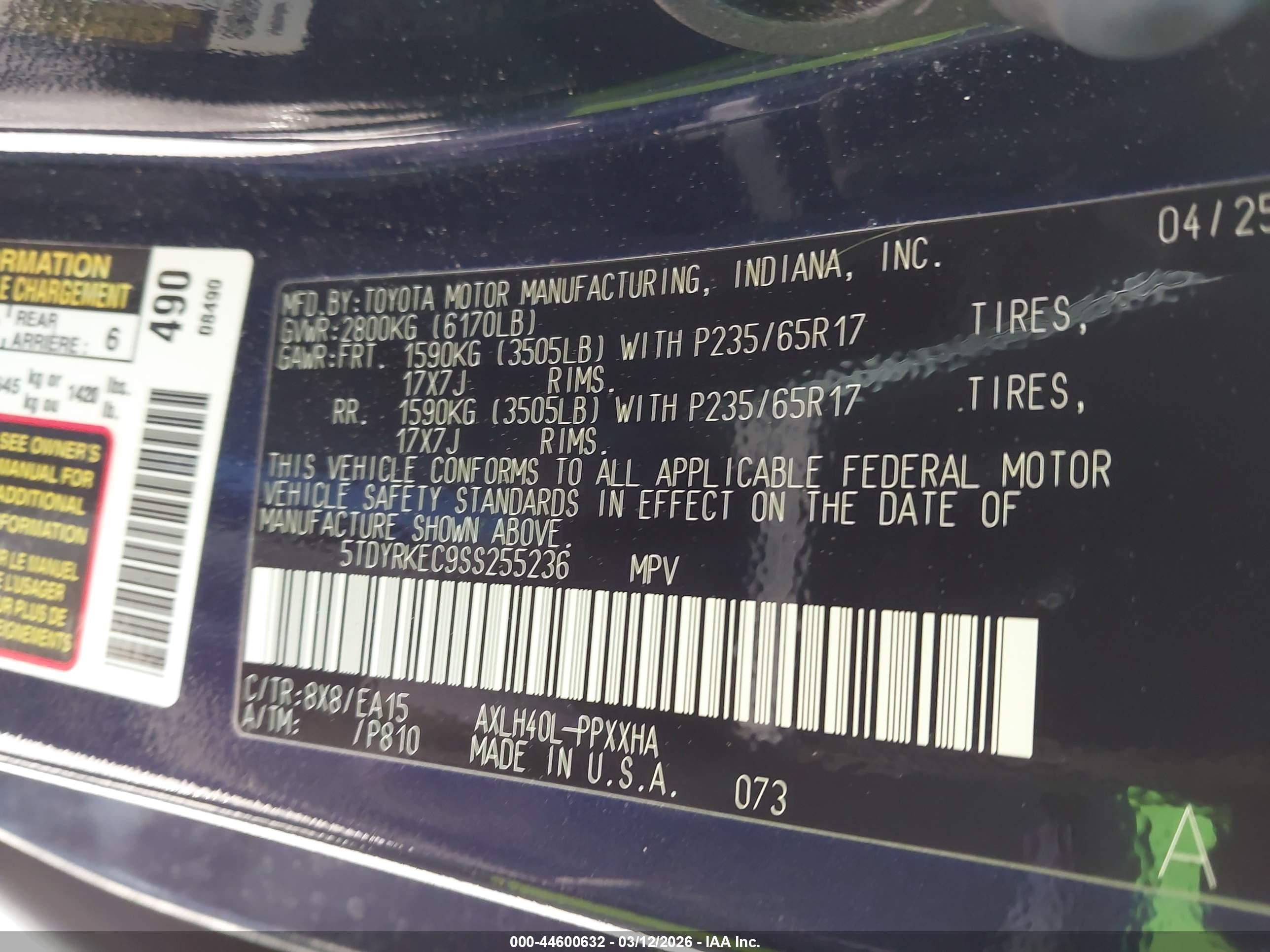 TOYOTA SIENNA image 9