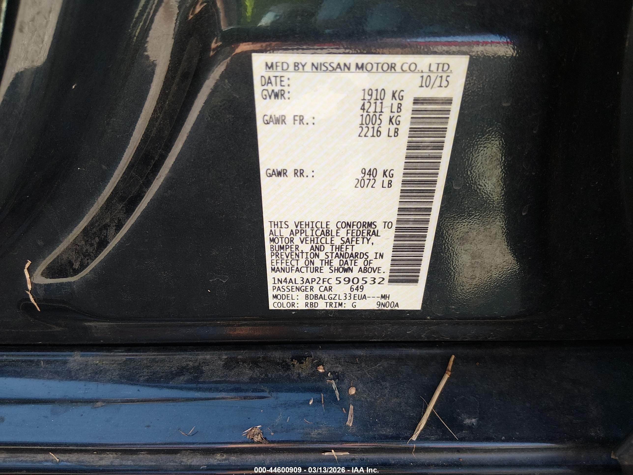 NISSAN ALTIMA image 9
