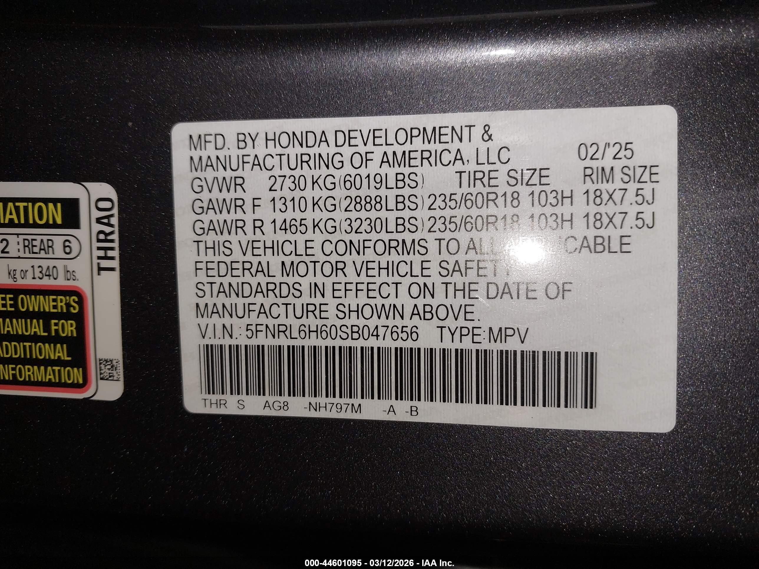 HONDA ODYSSEY image 9