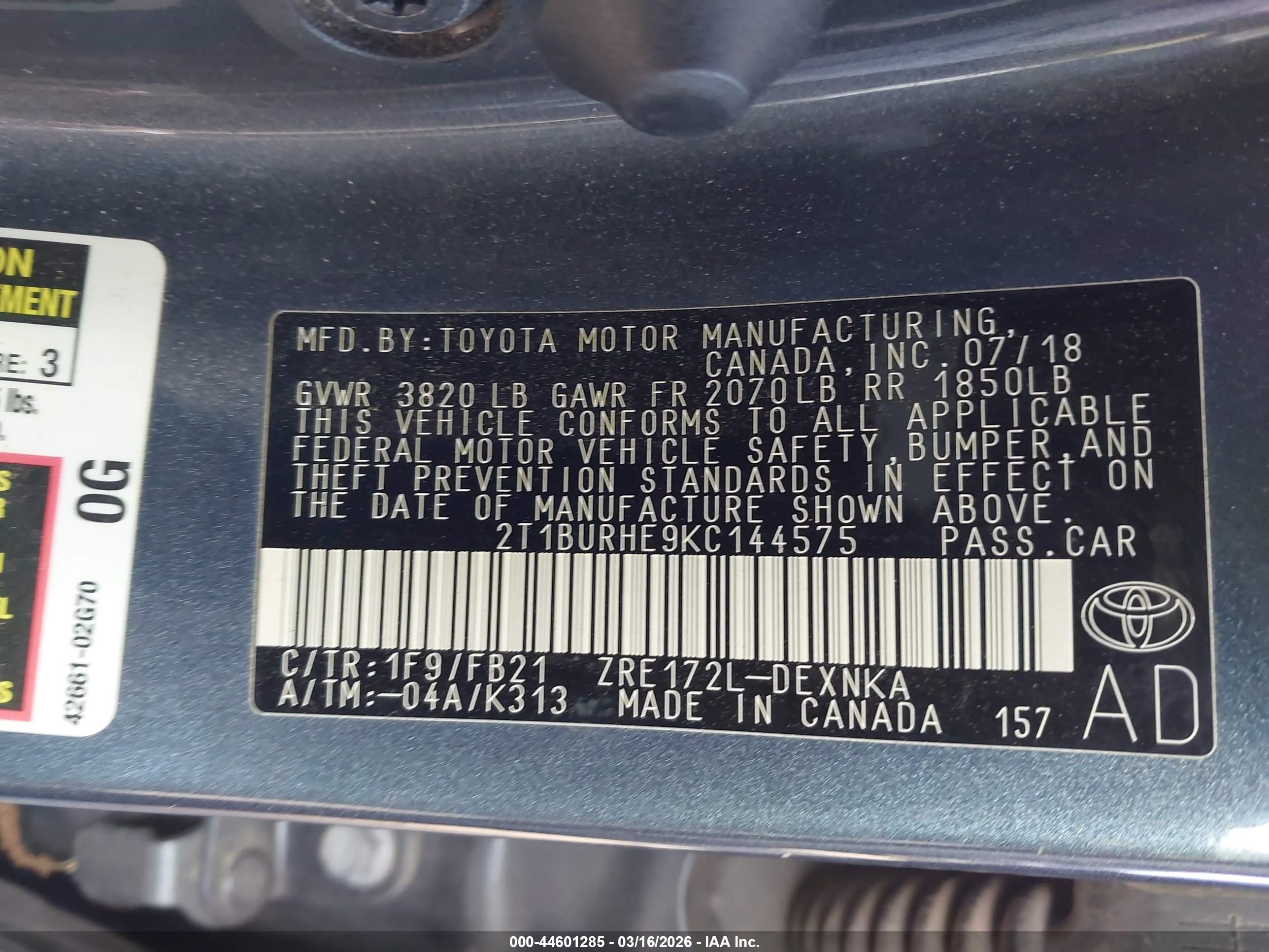 TOYOTA COROLLA image 9