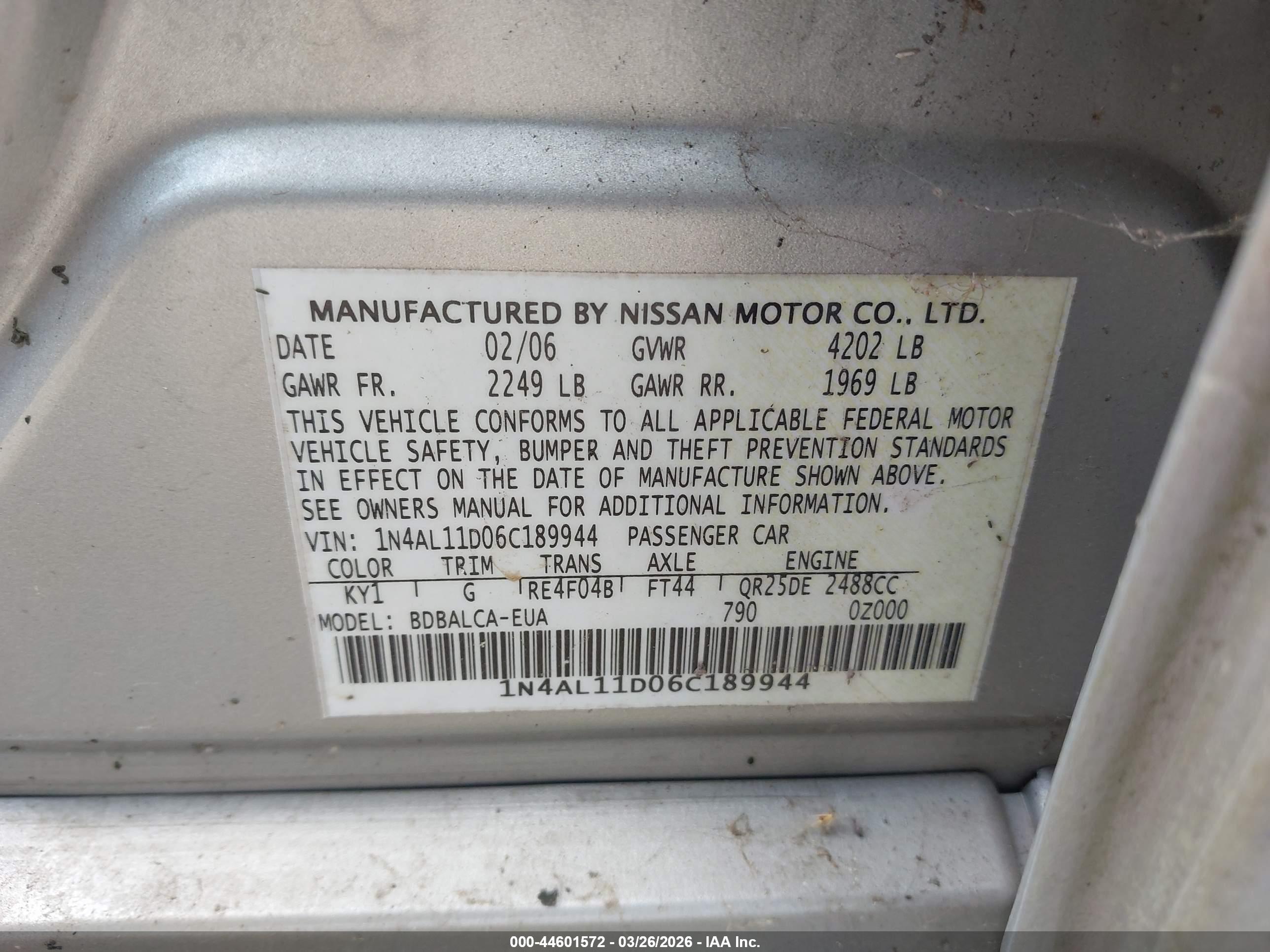NISSAN ALTIMA image 9