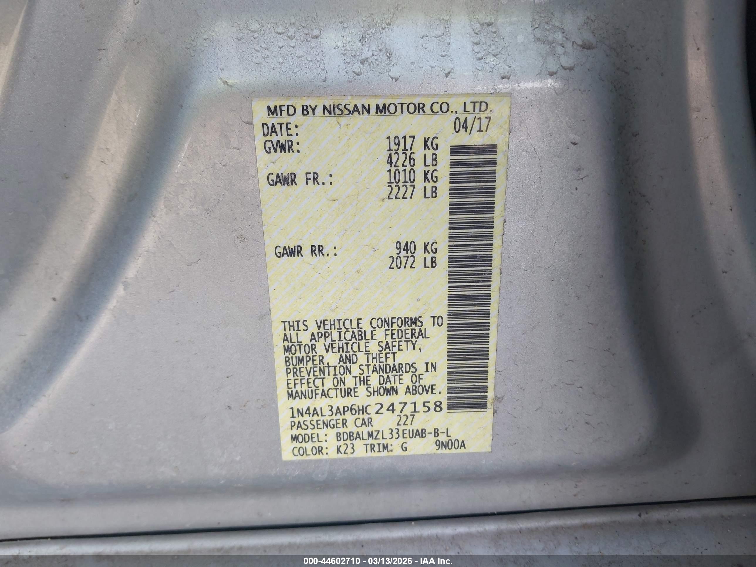 NISSAN ALTIMA image 9