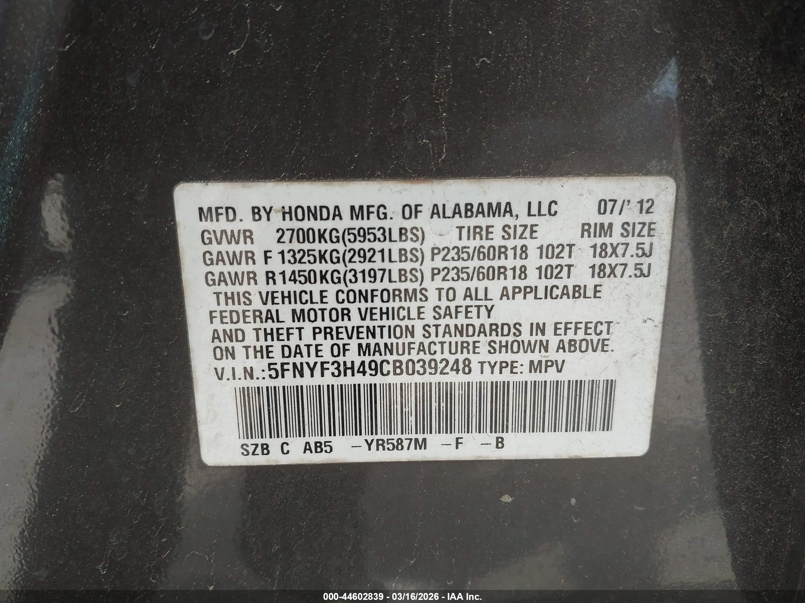 HONDA PILOT image 9