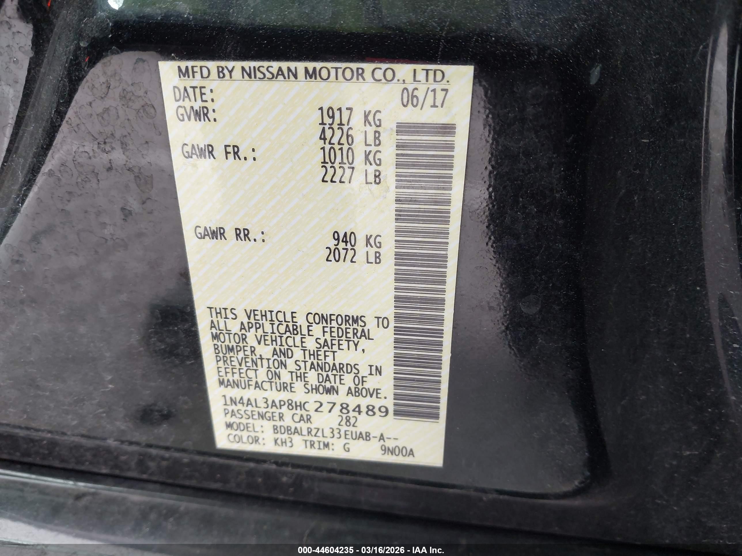 NISSAN ALTIMA image 9