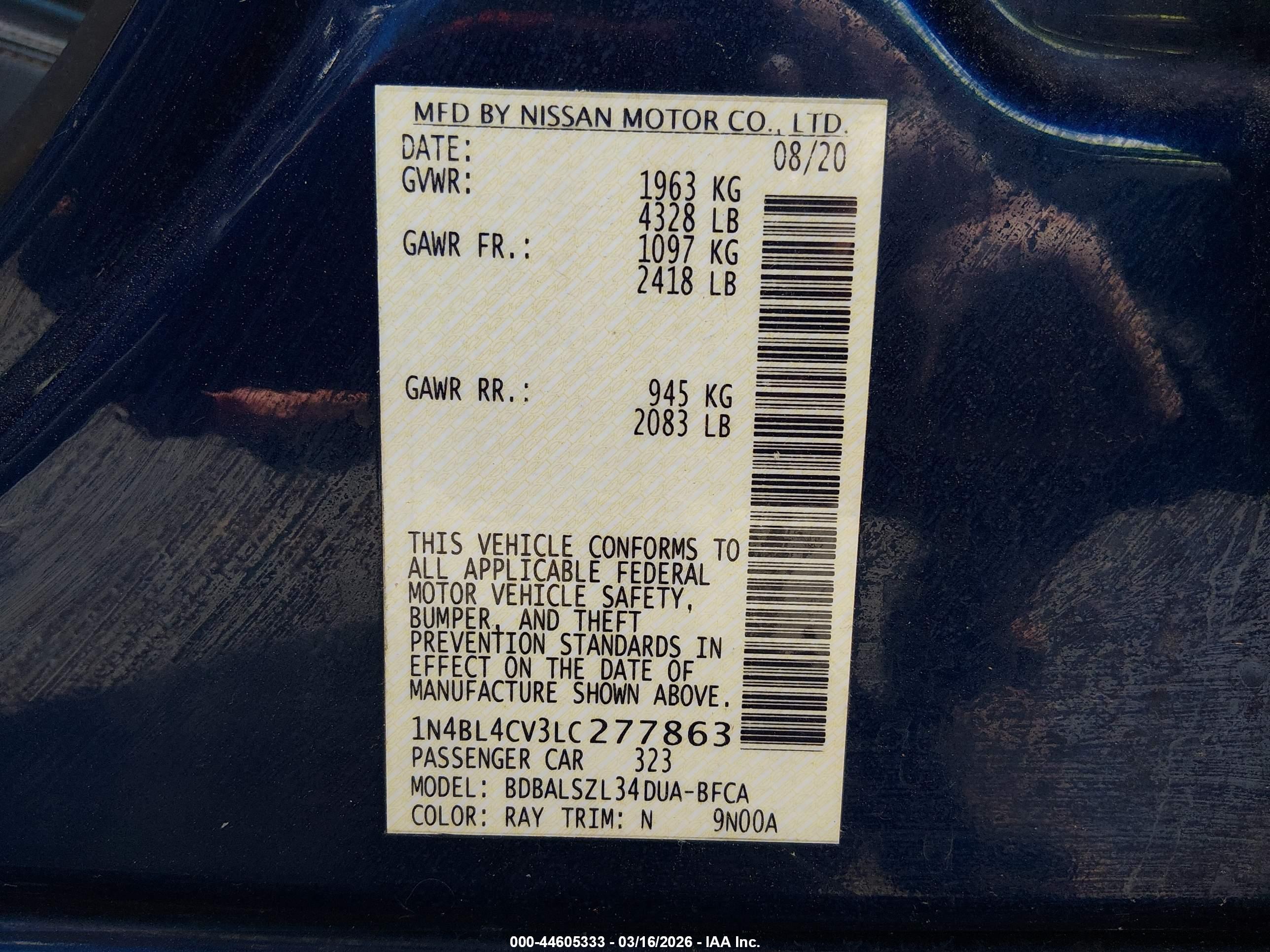 NISSAN ALTIMA image 9