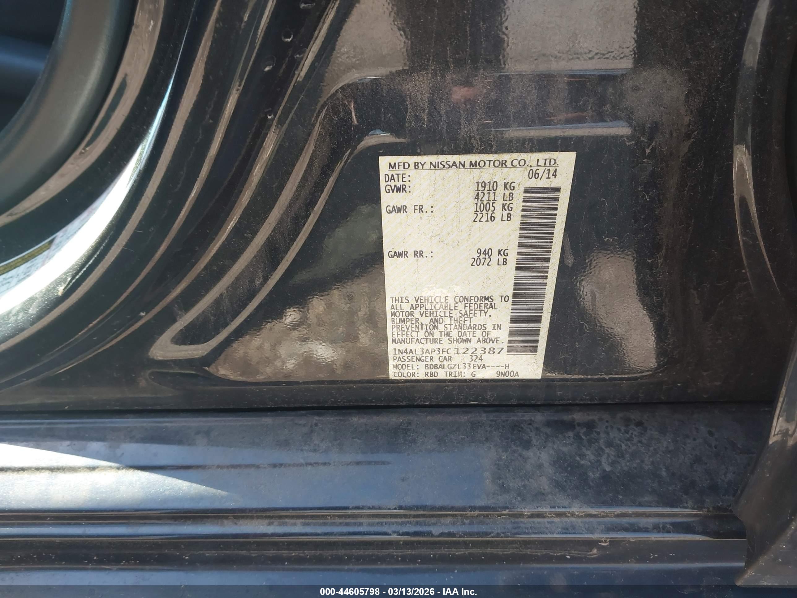 NISSAN ALTIMA image 9