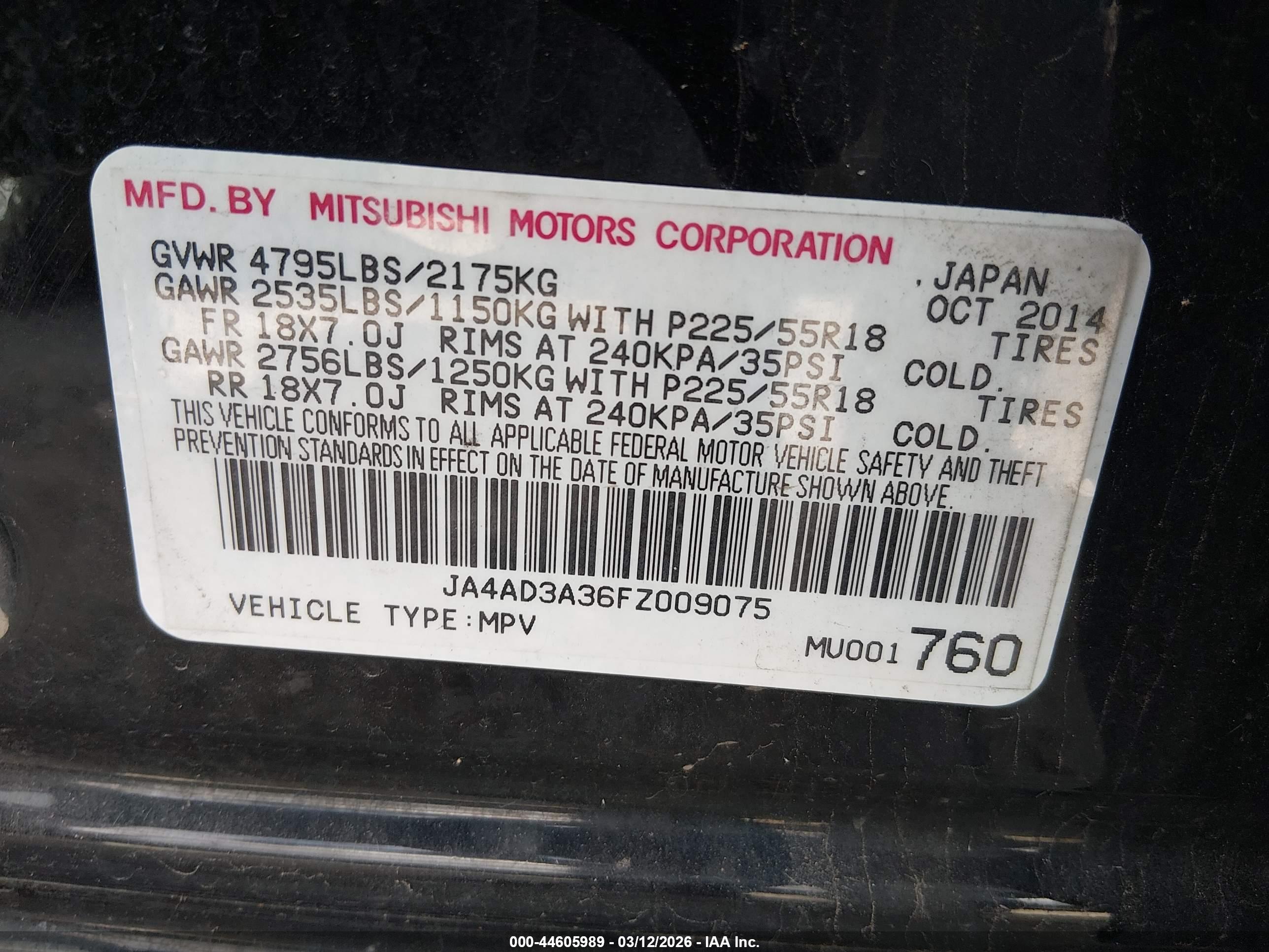 MITSUBISHI OUTLANDER image 9