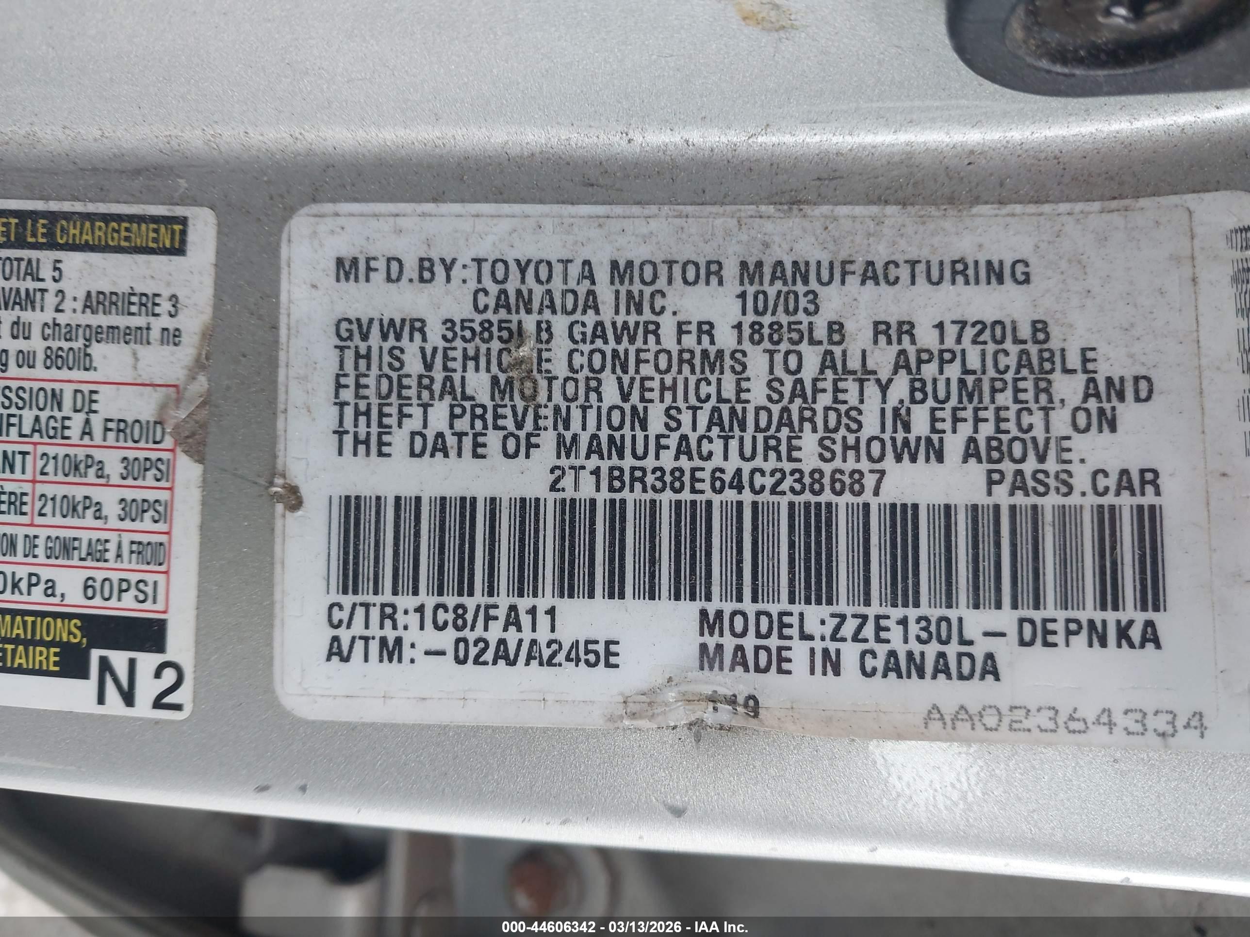 TOYOTA COROLLA image 9
