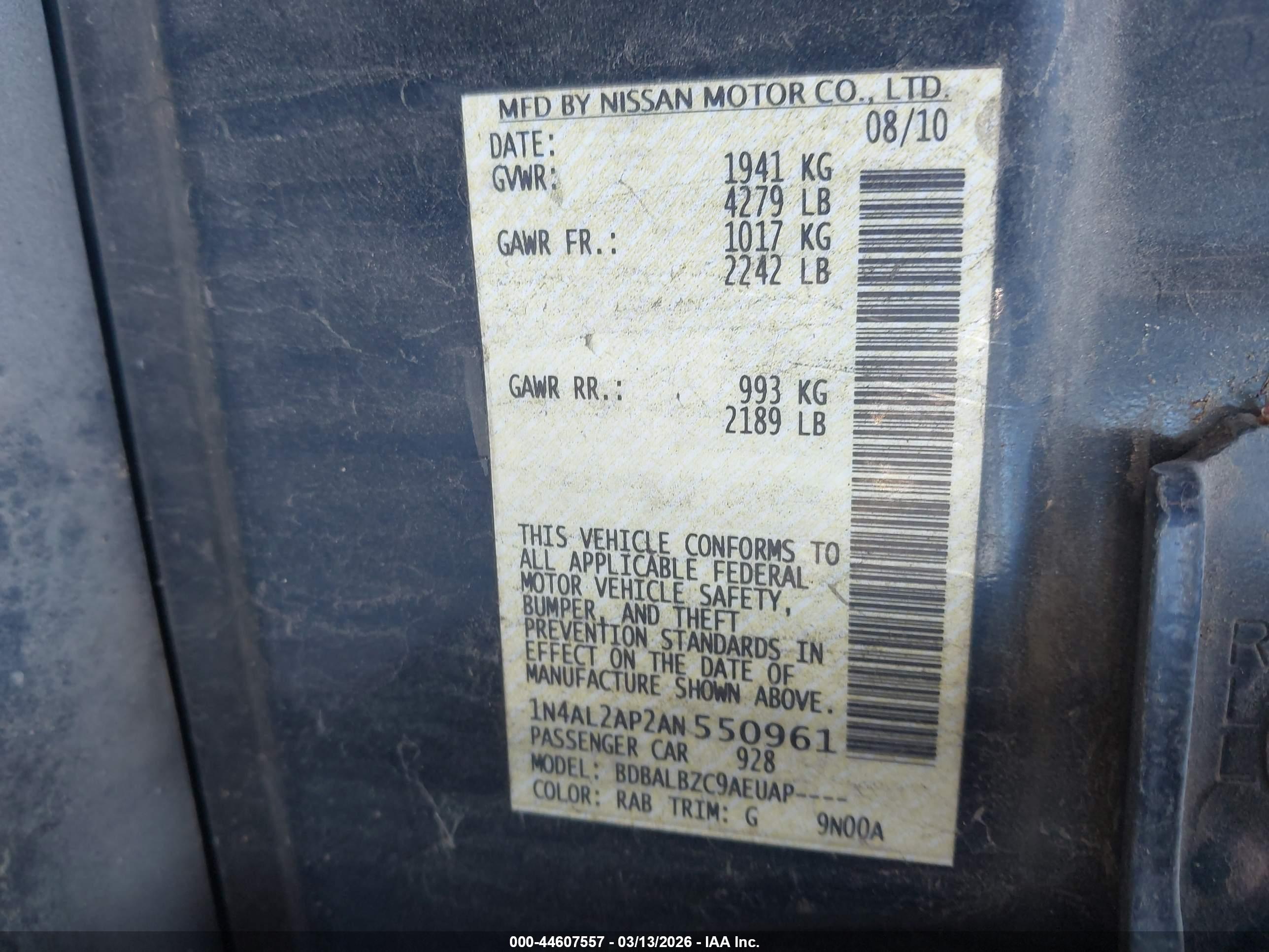 NISSAN ALTIMA image 9