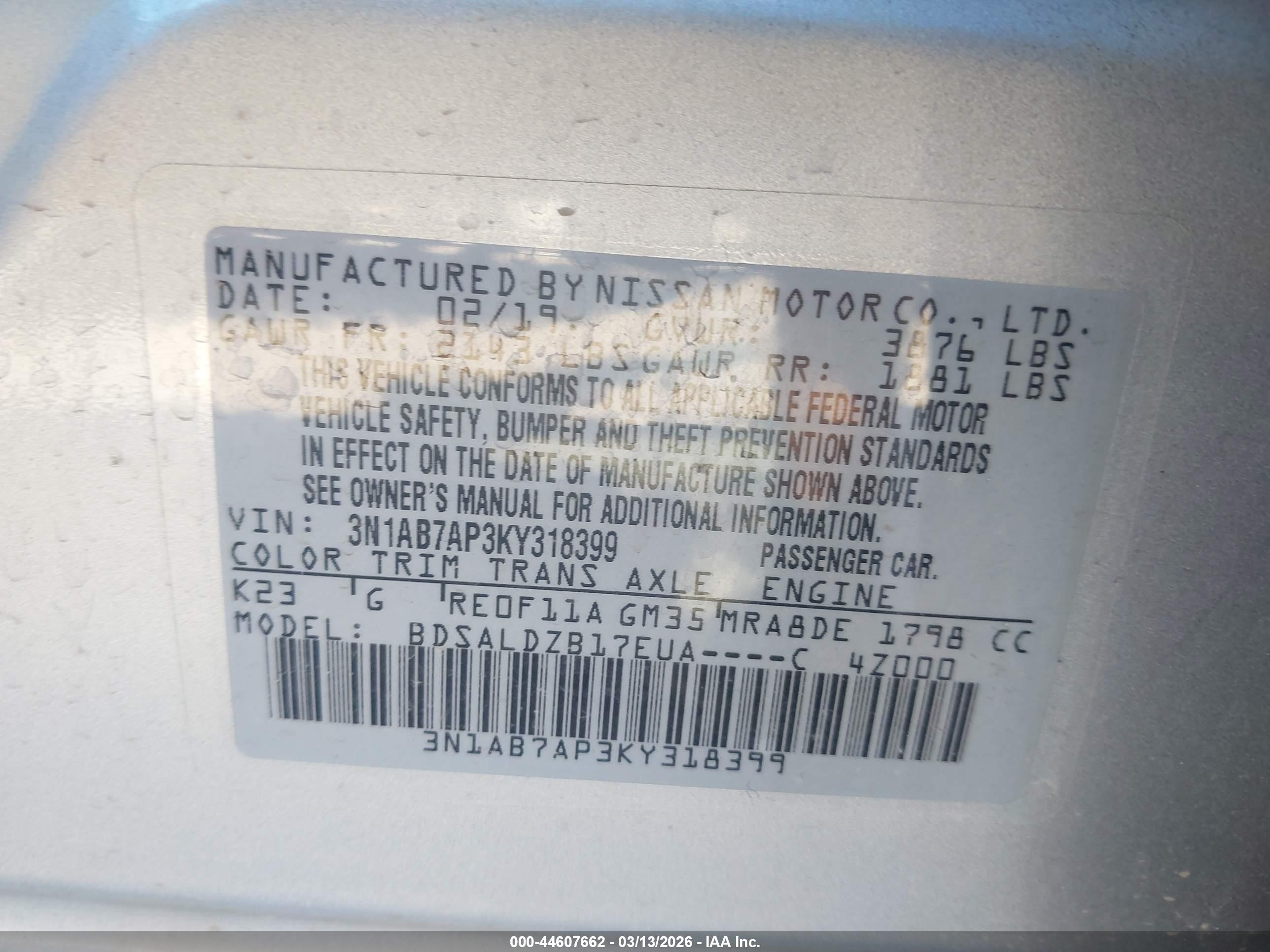 NISSAN SENTRA image 9