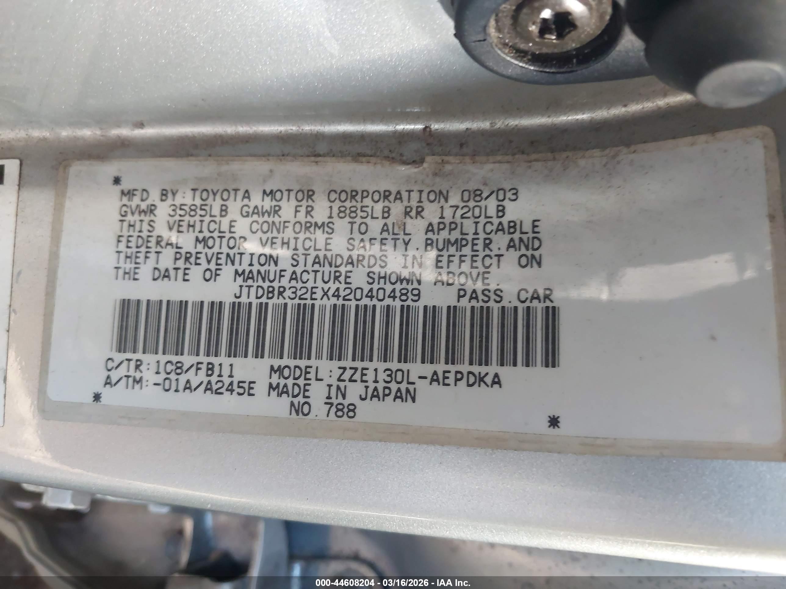 TOYOTA COROLLA image 9