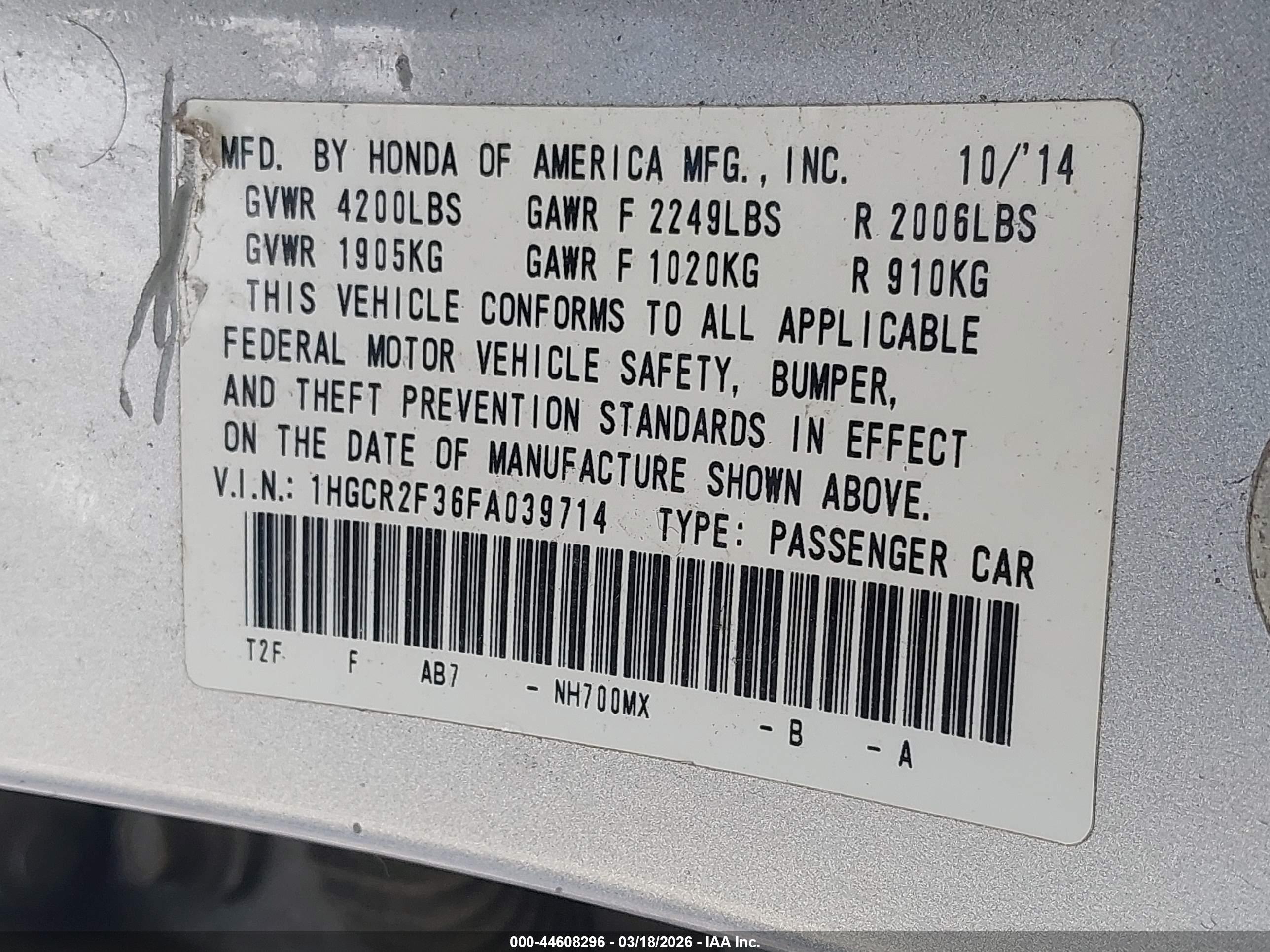 HONDA ACCORD image 9