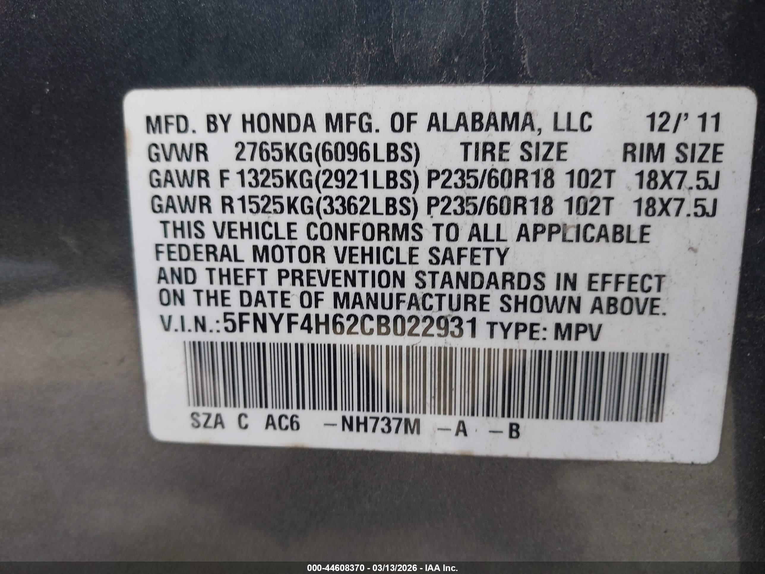 HONDA PILOT image 9