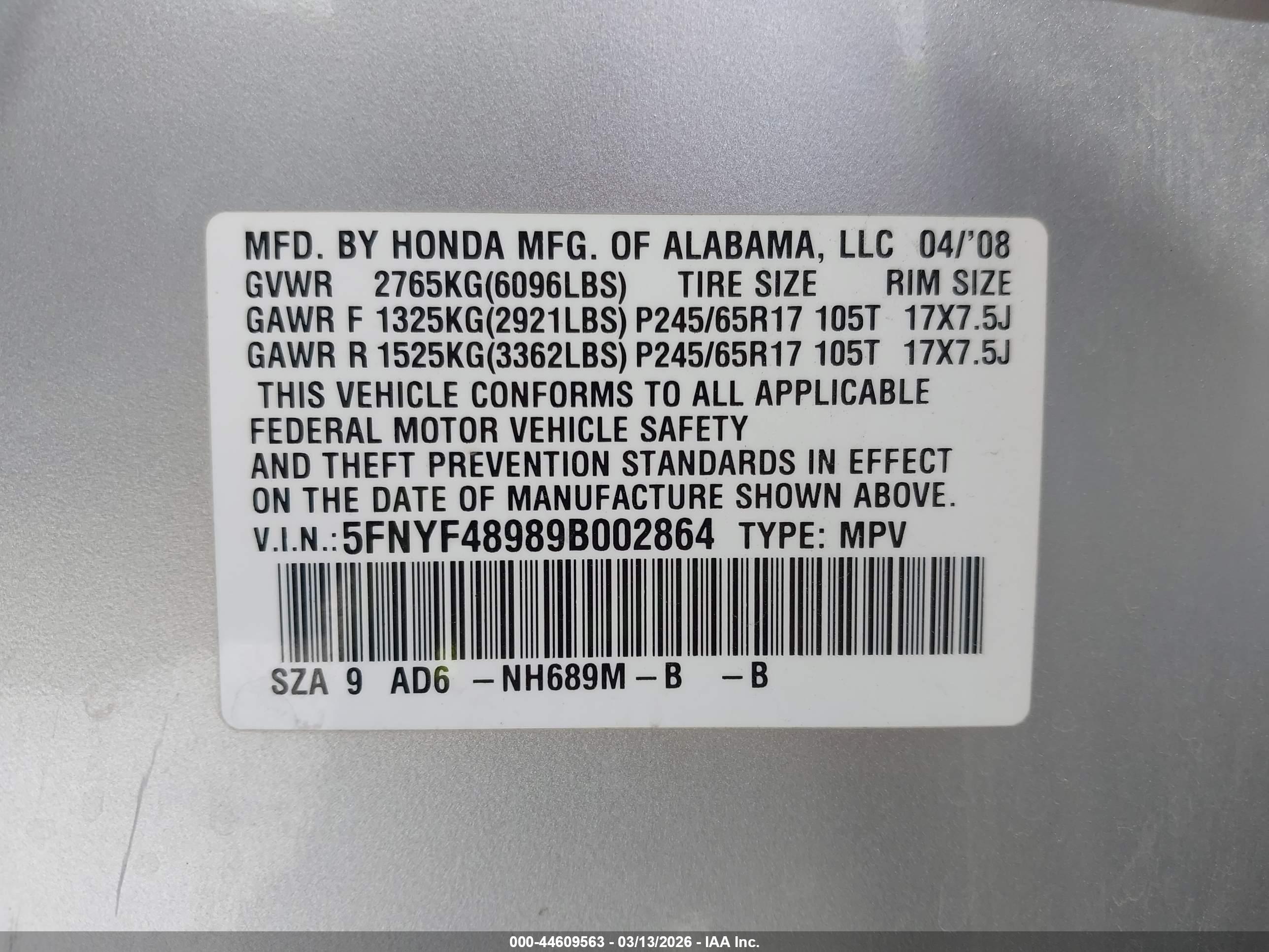 HONDA PILOT image 9