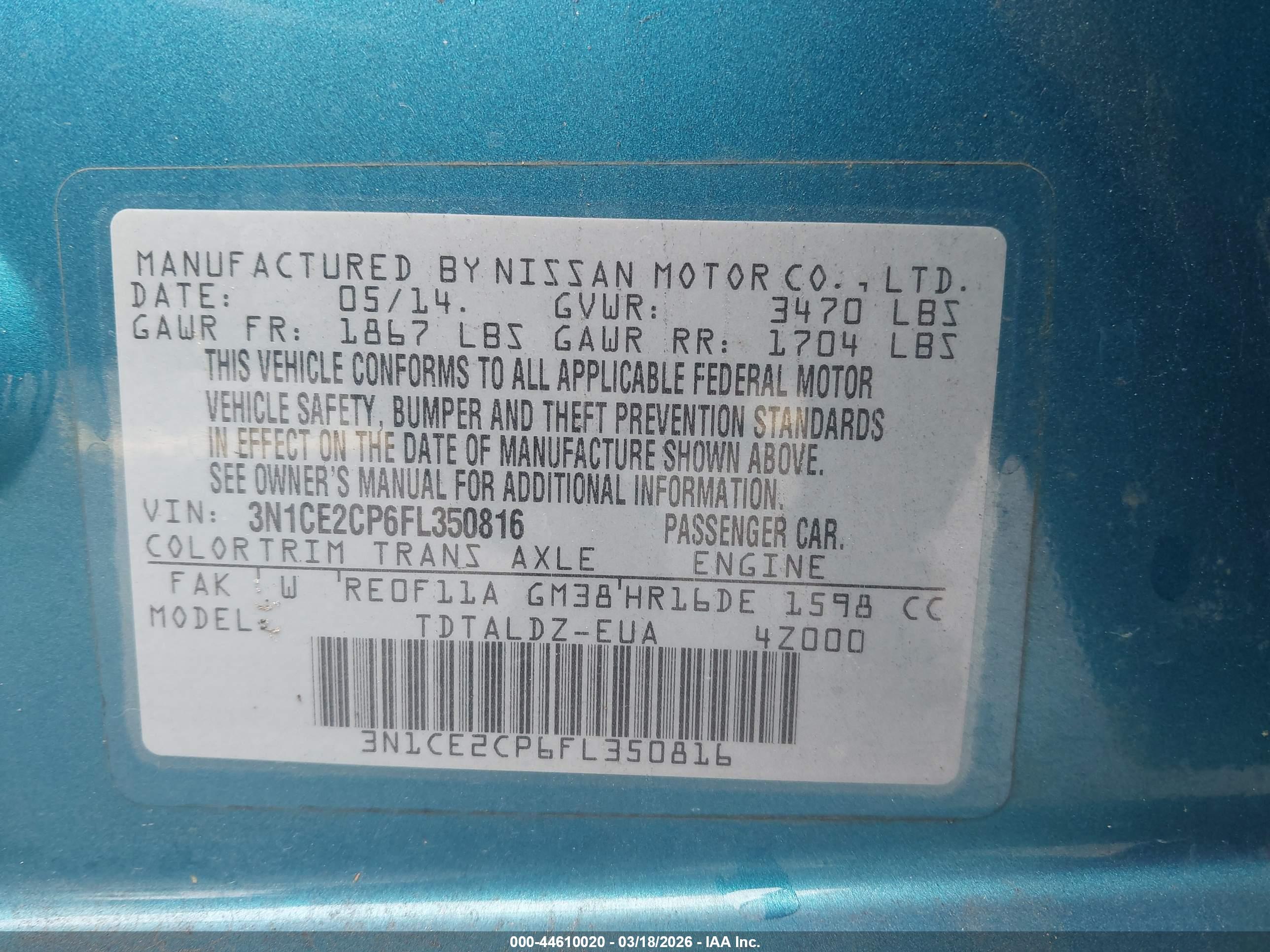 NISSAN VERSA image 9