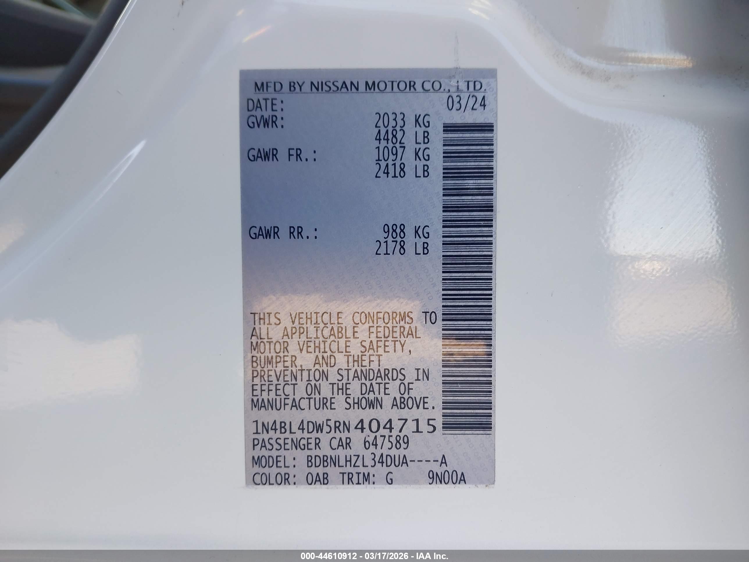 NISSAN ALTIMA image 9