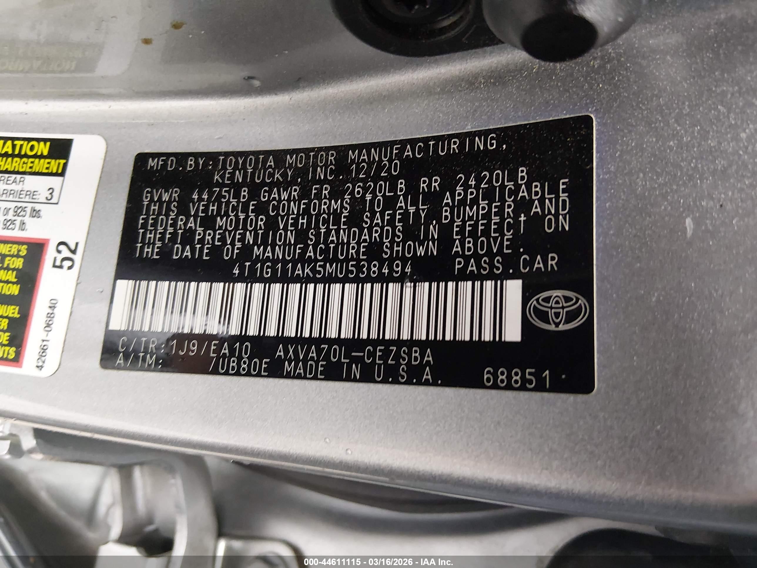 TOYOTA CAMRY image 9