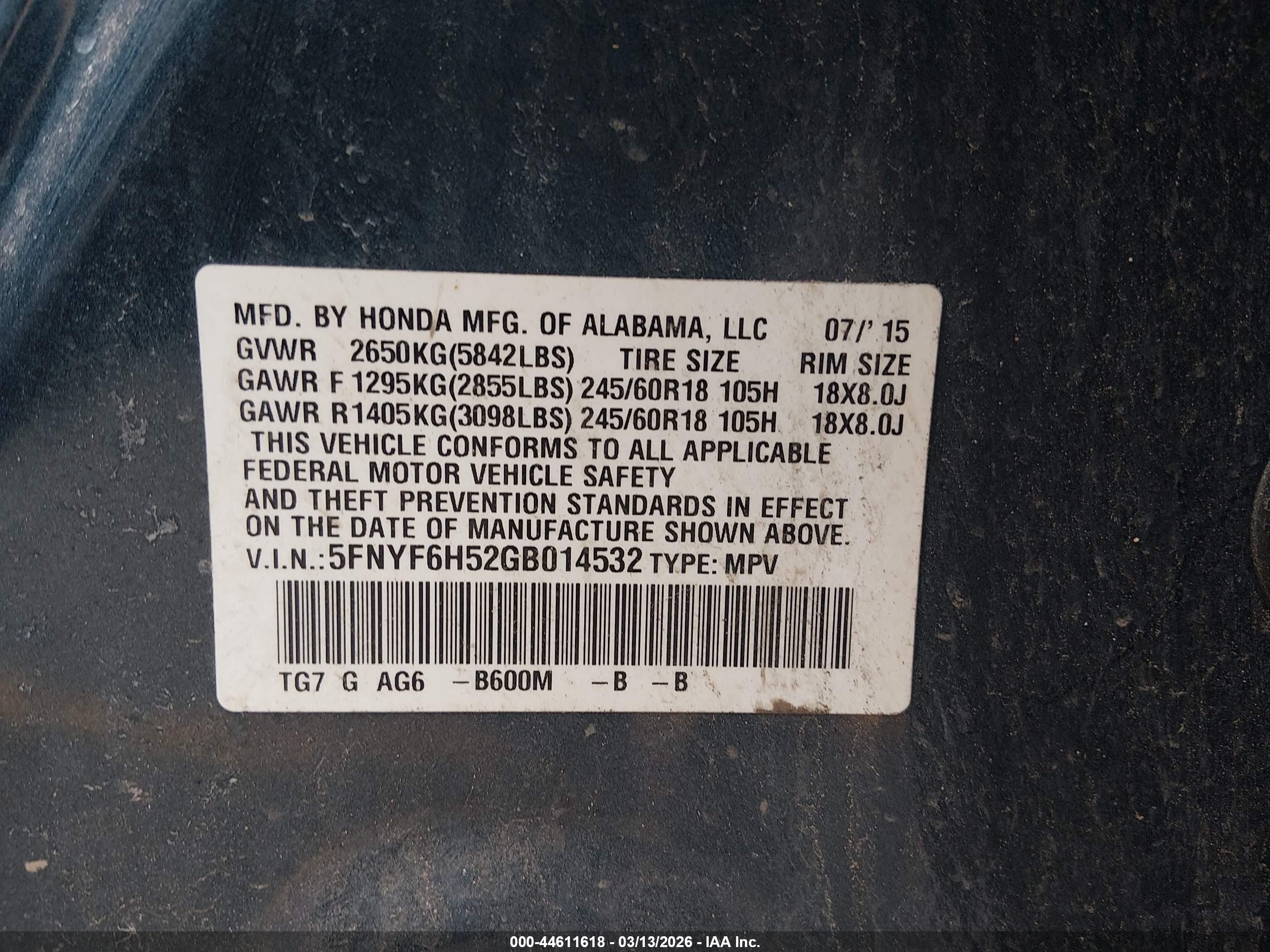 HONDA PILOT image 9