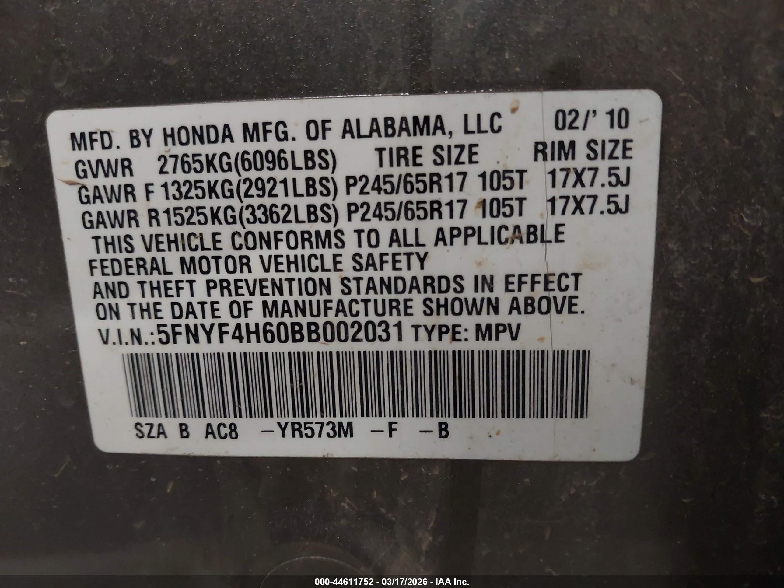 HONDA PILOT image 9