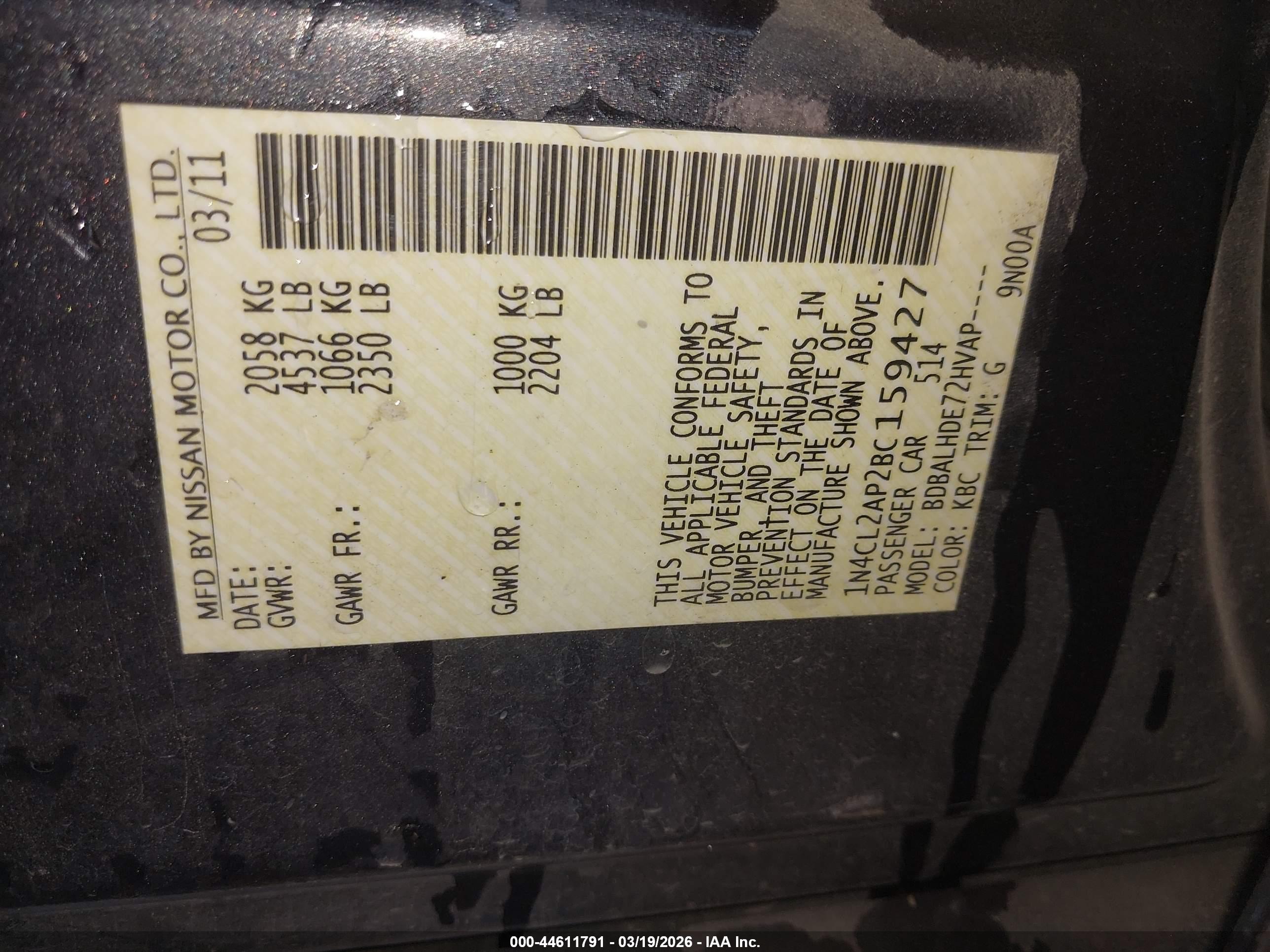 NISSAN ALTIMA image 9