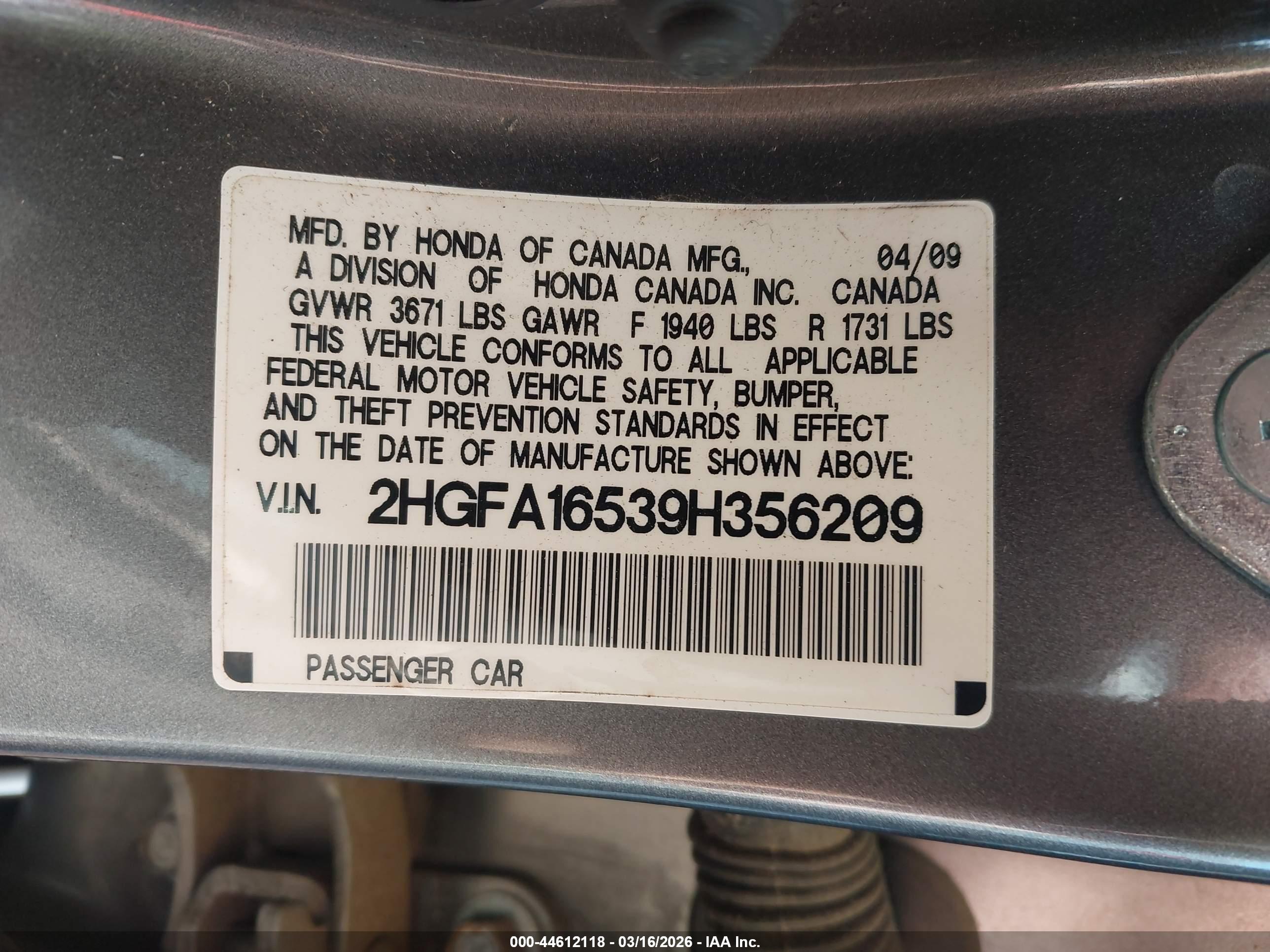 HONDA CIVIC image 9