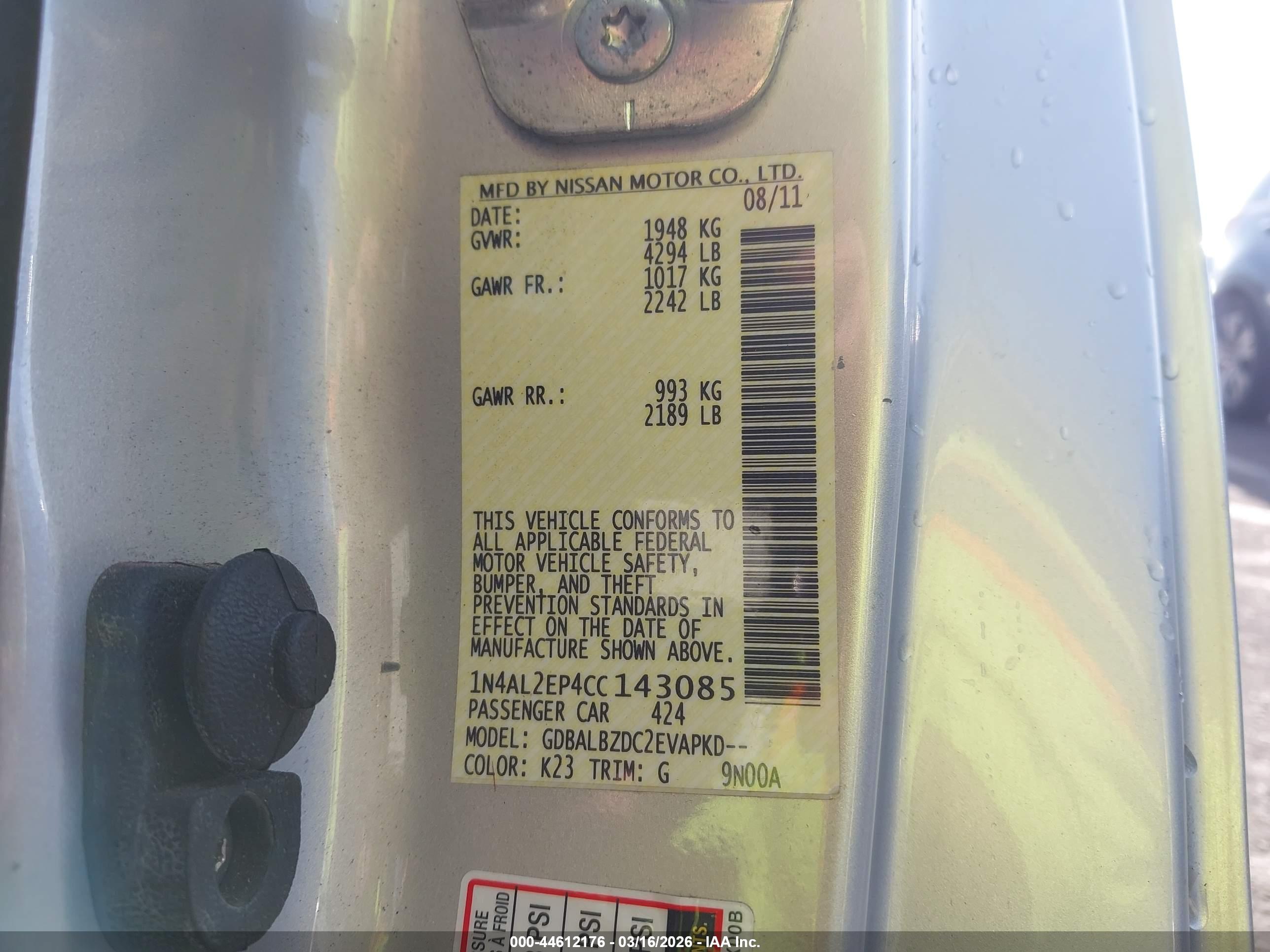 NISSAN ALTIMA image 9