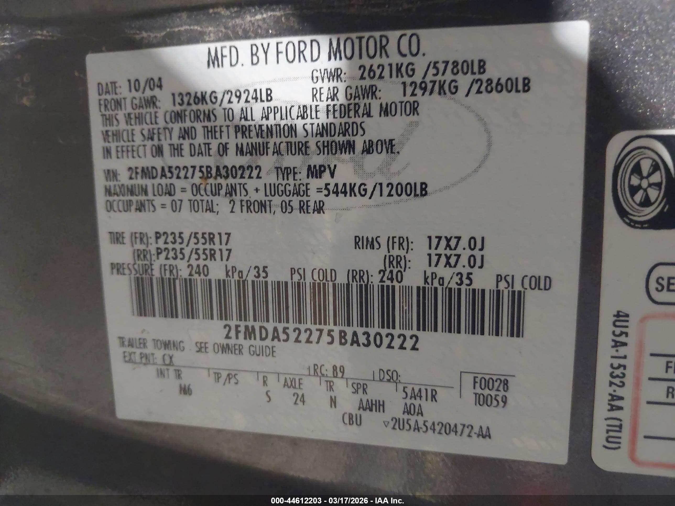 FORD FREESTAR image 9