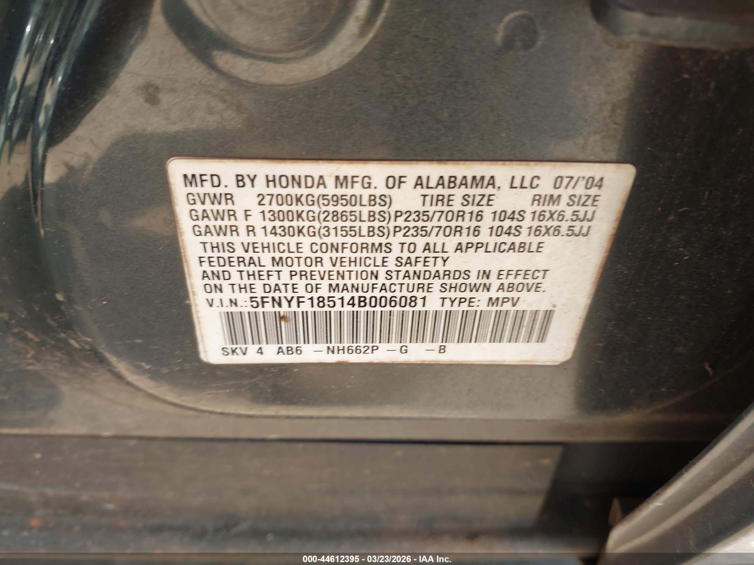 HONDA PILOT image 9