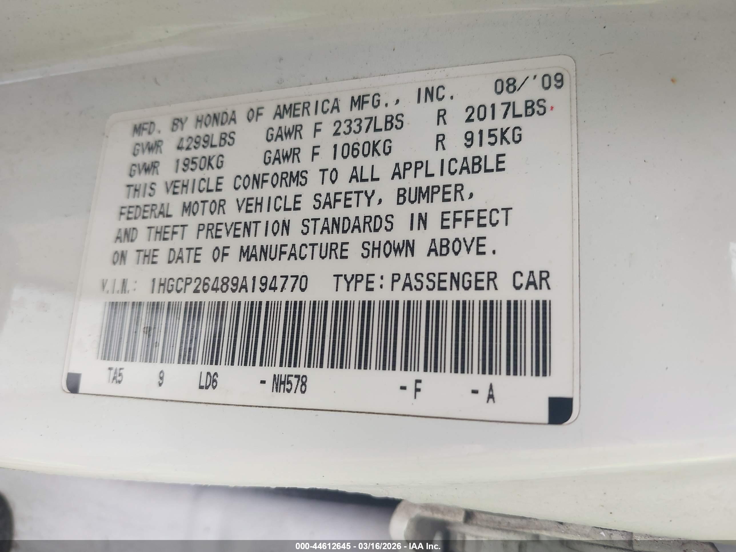 HONDA ACCORD image 9