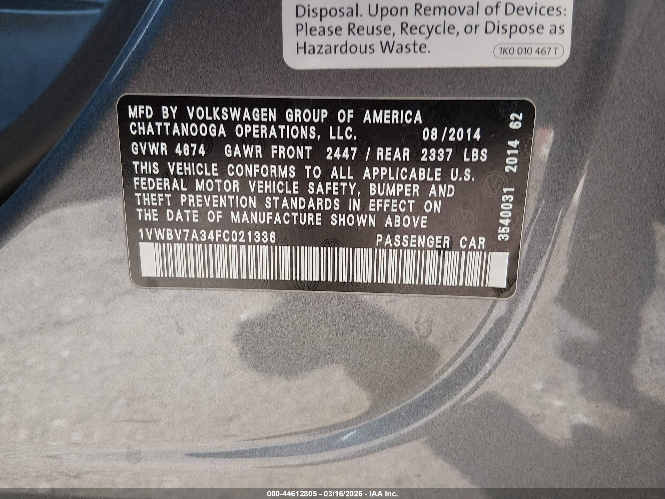 VOLKSWAGEN PASSAT image 9