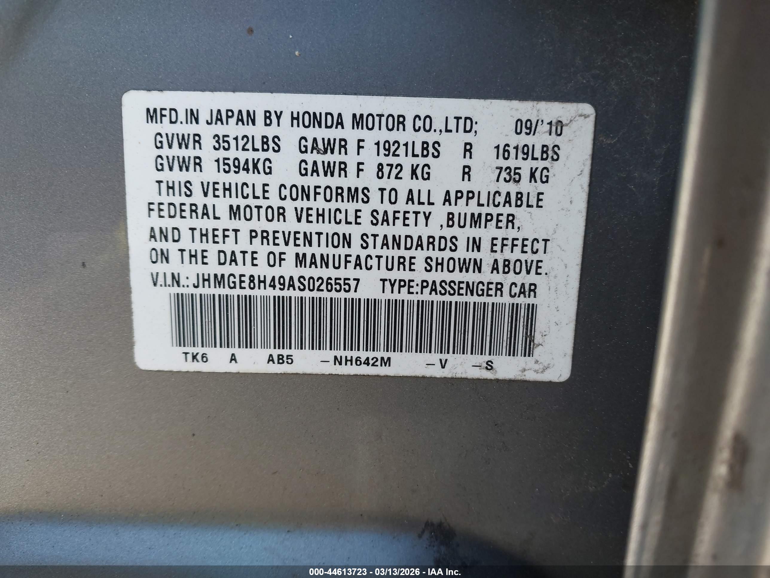 HONDA FIT image 9