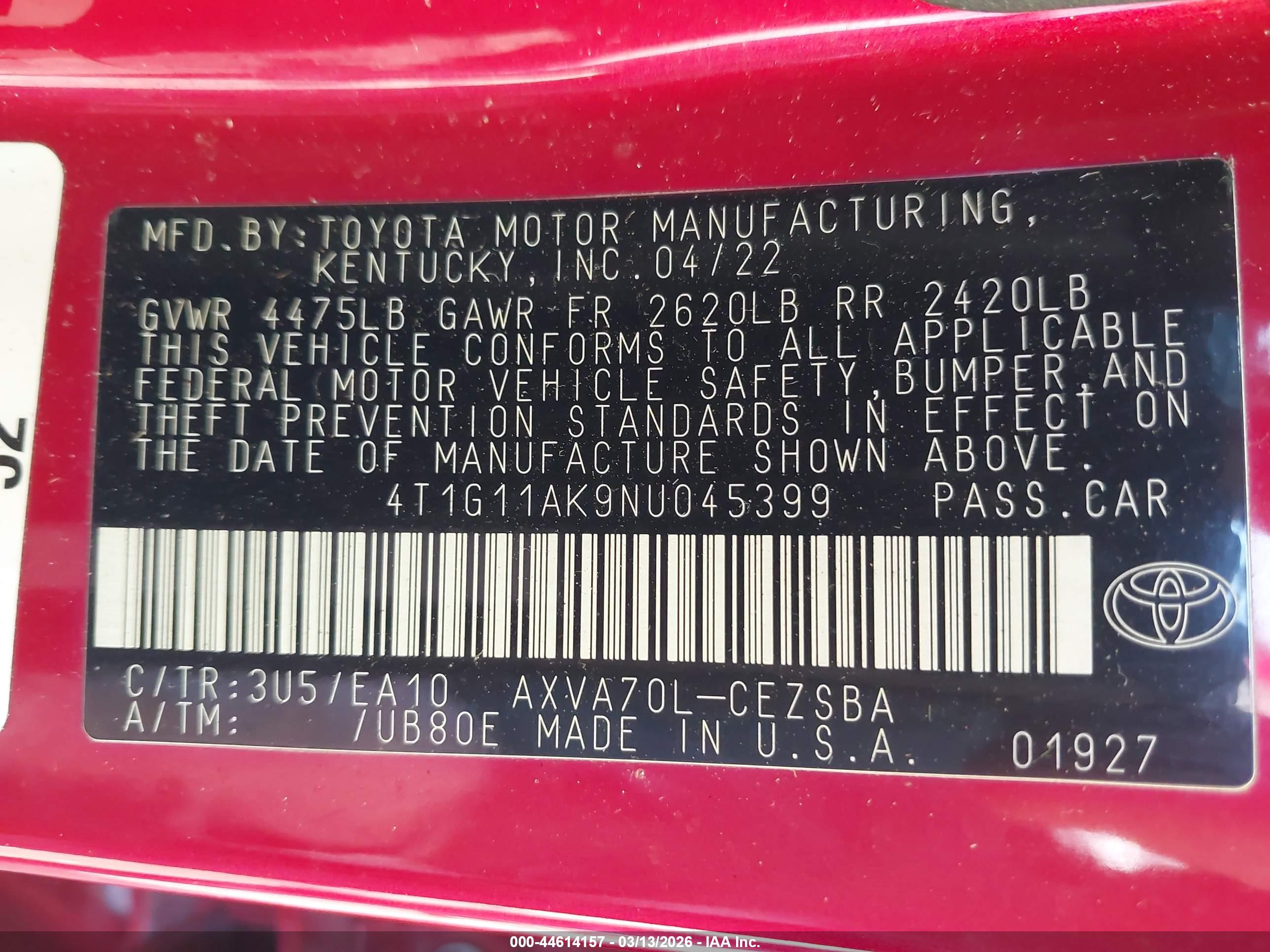 TOYOTA CAMRY image 9