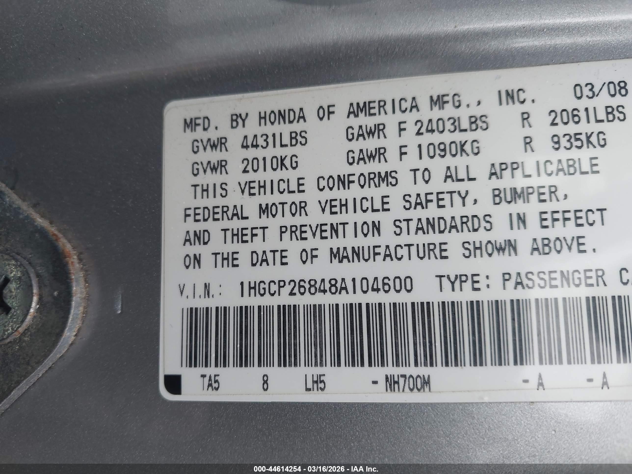 HONDA ACCORD image 9