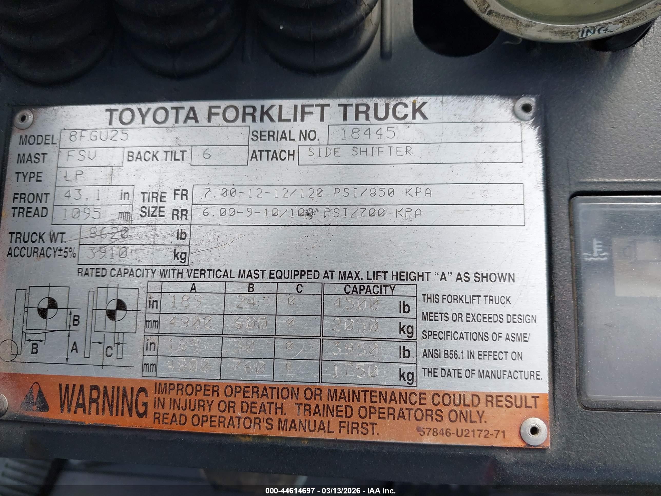 TOYOTA 8FGU25 image 9