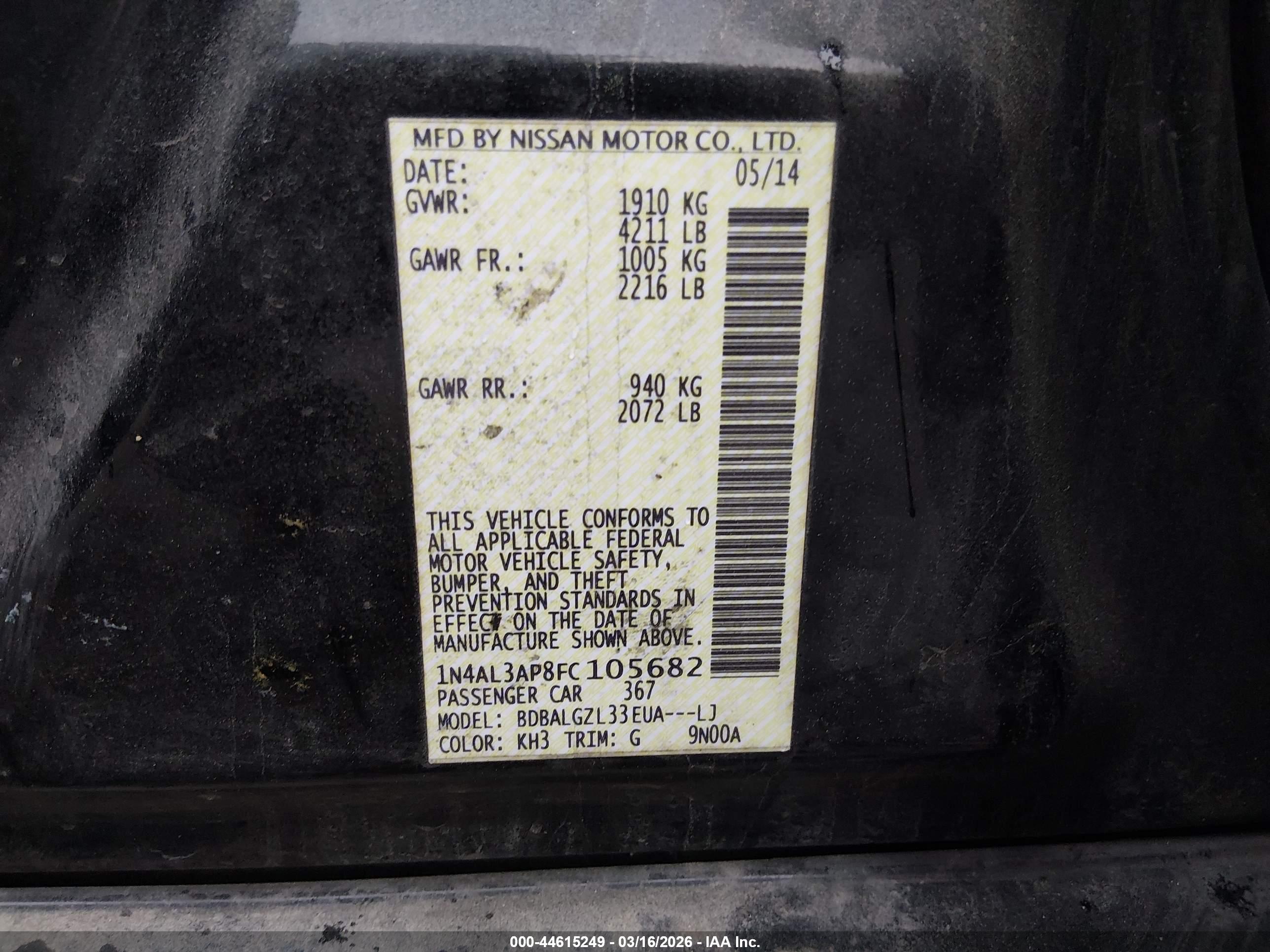 NISSAN ALTIMA image 9