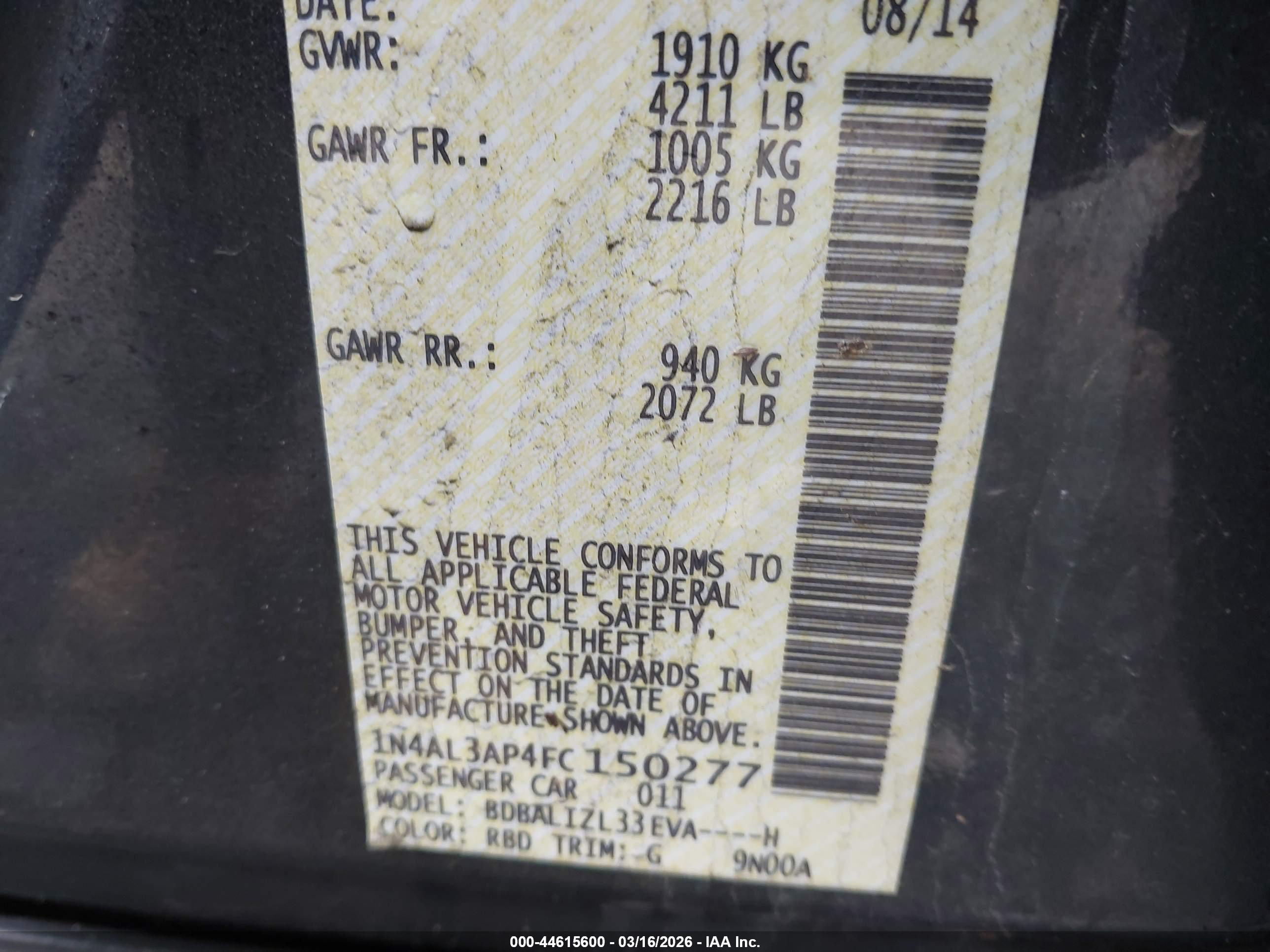 NISSAN ALTIMA image 9