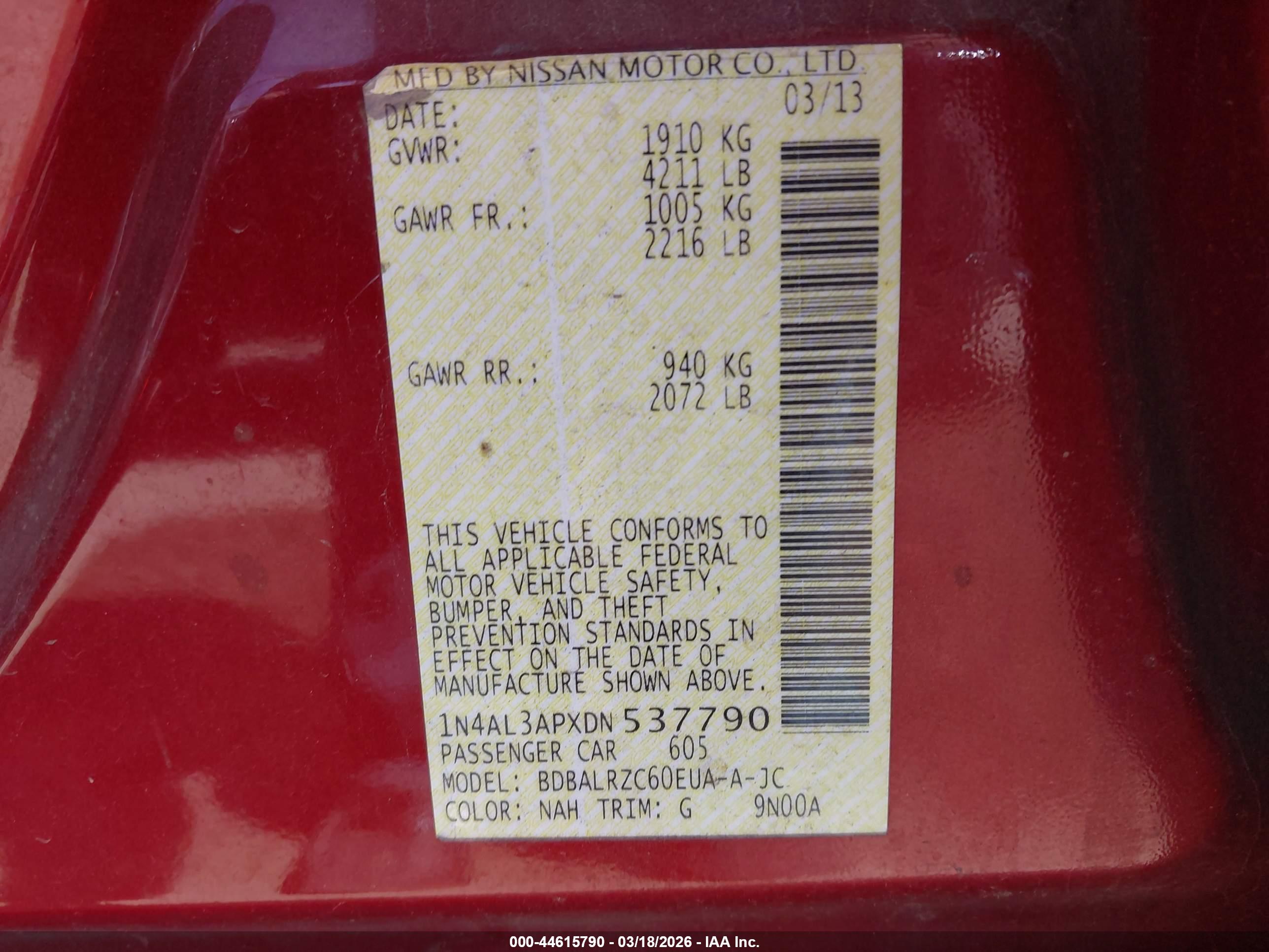 NISSAN ALTIMA image 9
