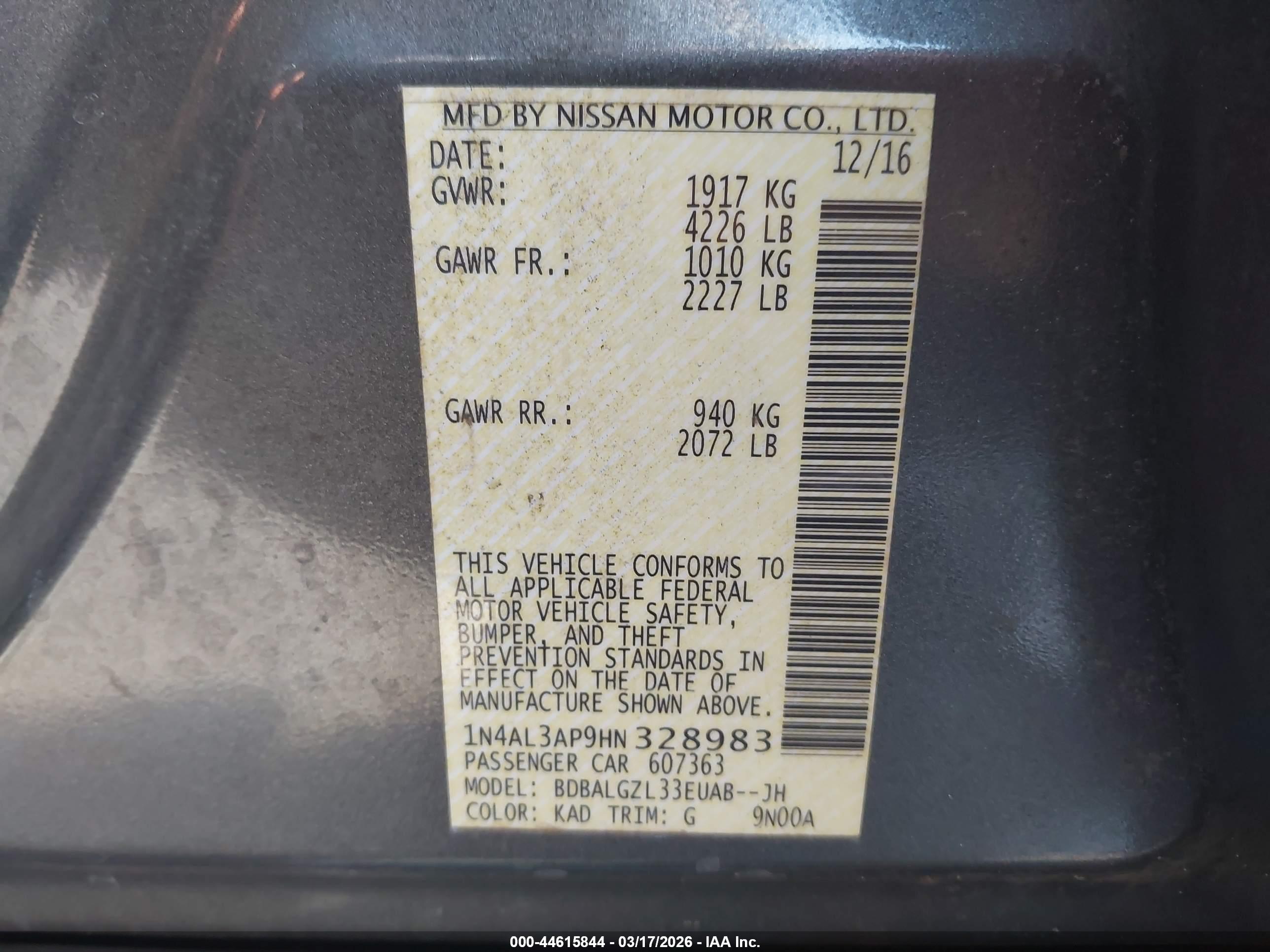 NISSAN ALTIMA image 9